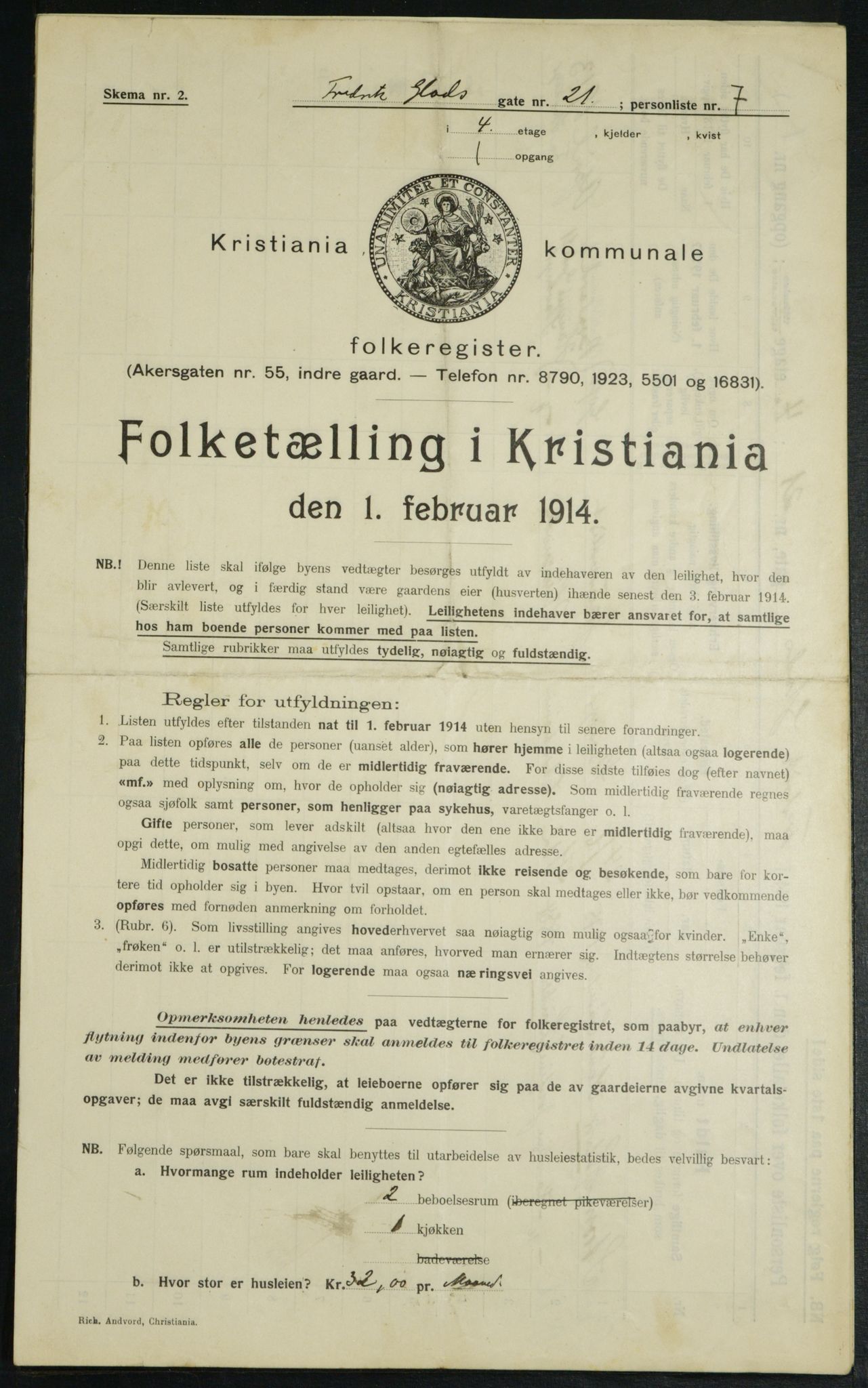 OBA, Municipal Census 1914 for Kristiania, 1914, p. 26776