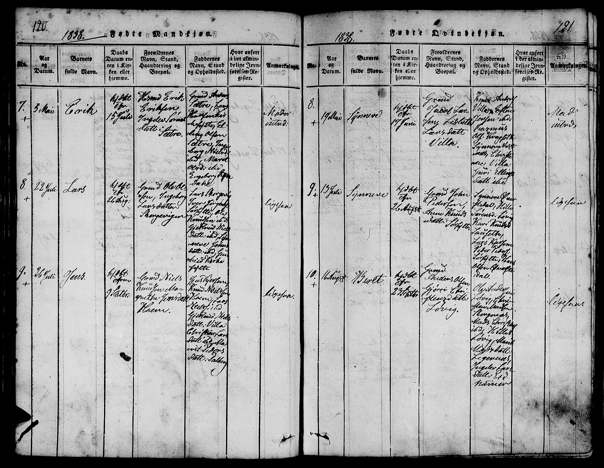 Ministerialprotokoller, klokkerbøker og fødselsregistre - Møre og Romsdal, AV/SAT-A-1454/541/L0544: Parish register (official) no. 541A01, 1818-1847, p. 120-121