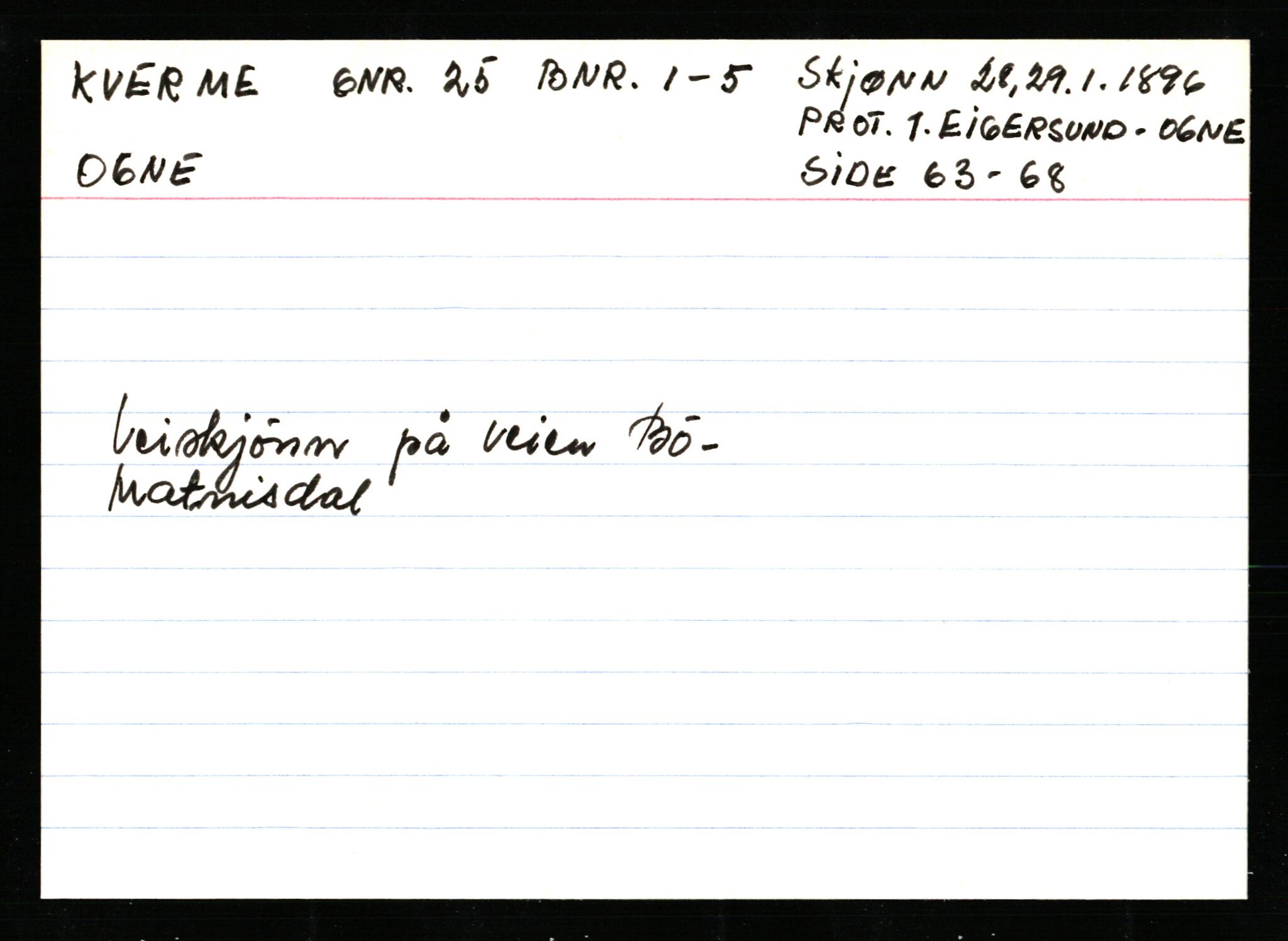 Statsarkivet i Stavanger, AV/SAST-A-101971/03/Y/Ym/L0033: Åstedskort sortert etter gårdsnavn: Kvelland - Lagestranden, 1600-1950, p. 60