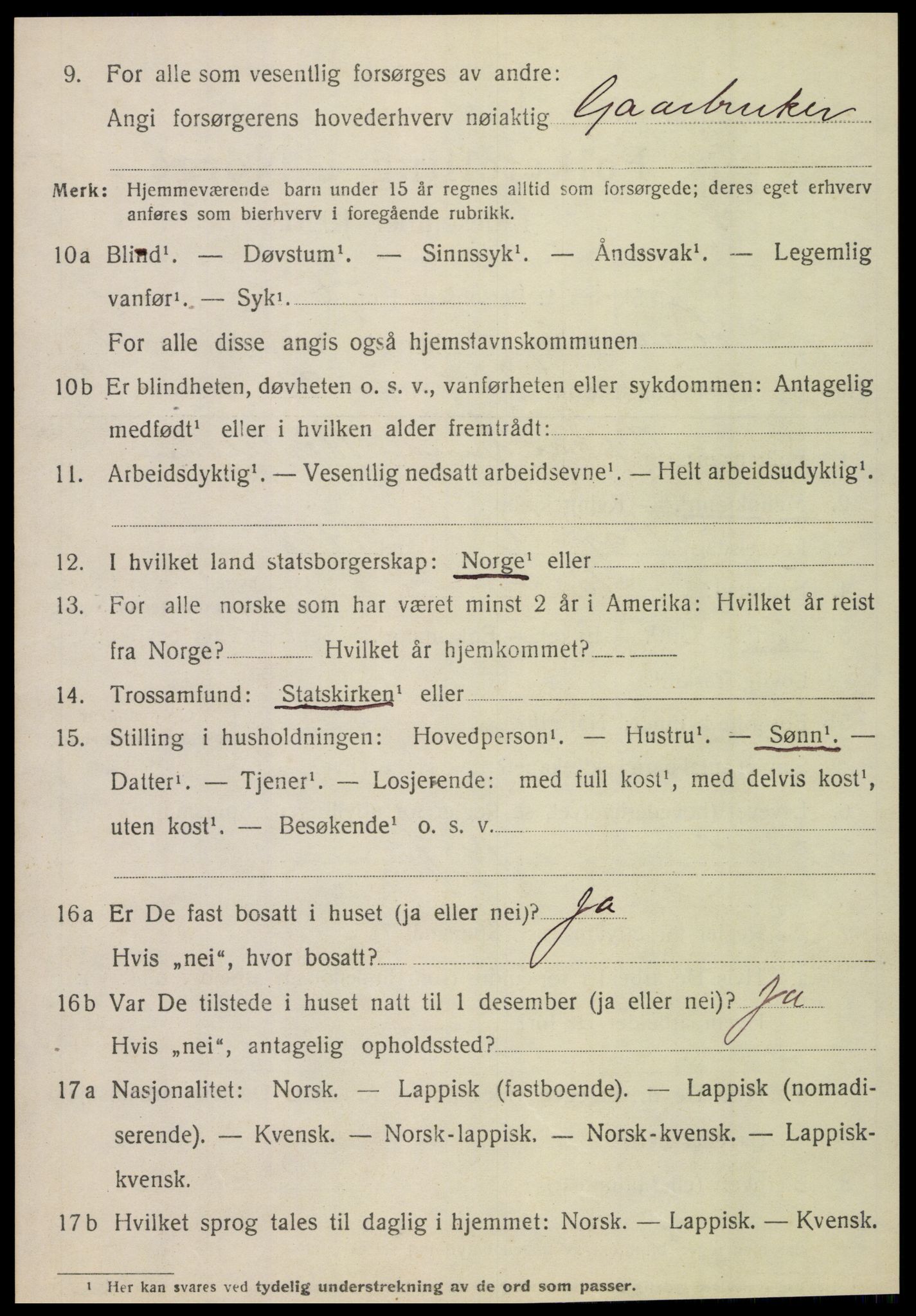 SAT, 1920 census for Brønnøy, 1920, p. 7569