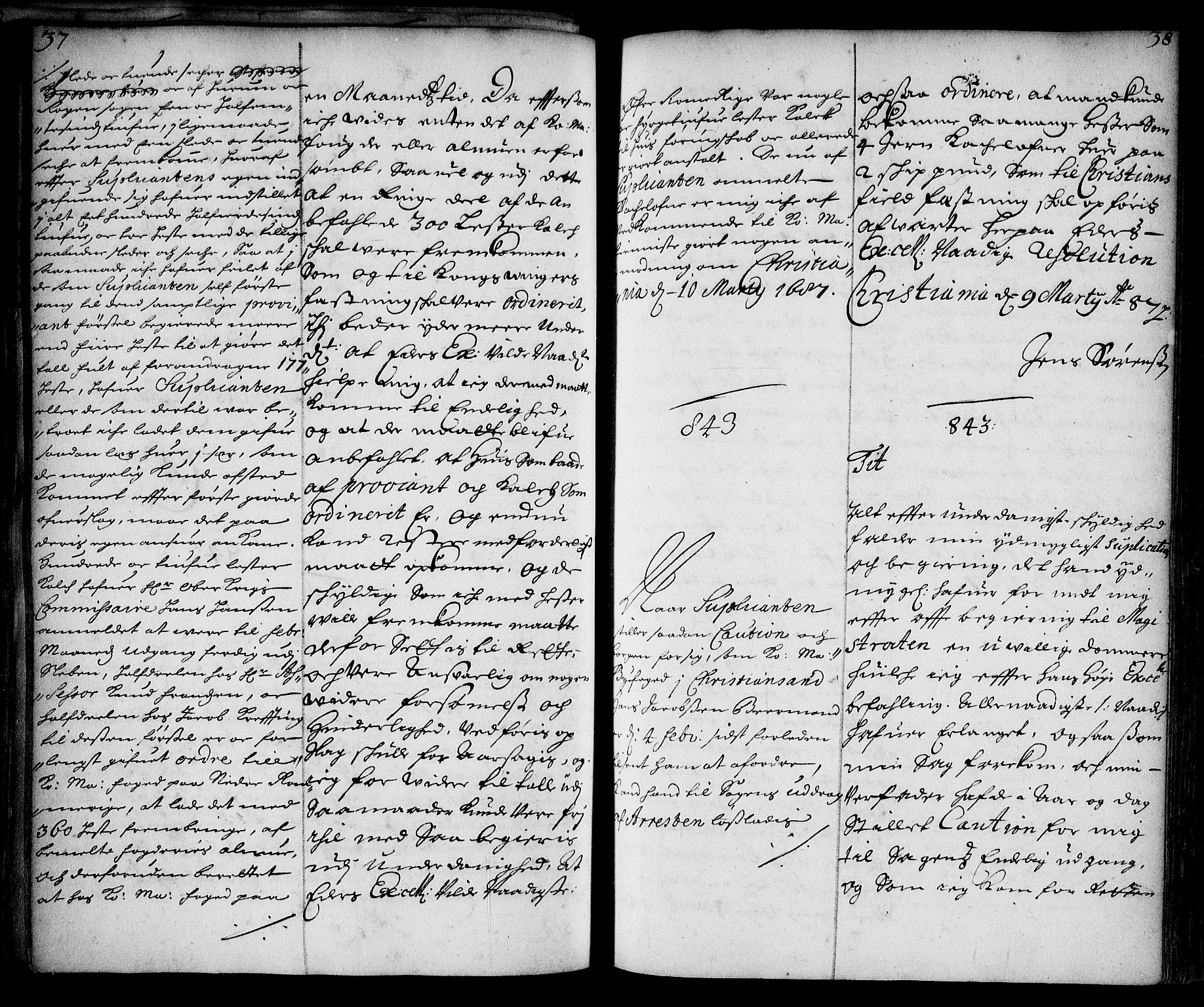 Stattholderembetet 1572-1771, AV/RA-EA-2870/Ae/L0004: Supplikasjons- og resolusjonsprotokoll, 1687, p. 37b-38a
