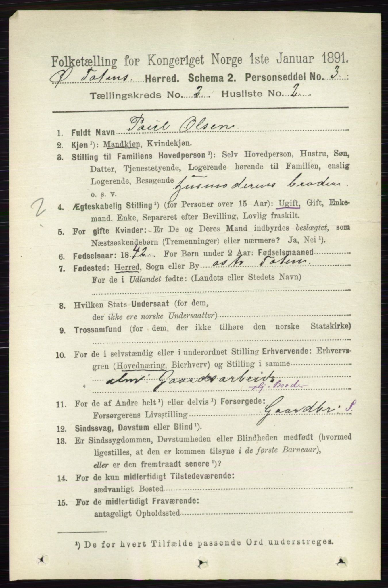 RA, 1891 census for 0528 Østre Toten, 1891, p. 803