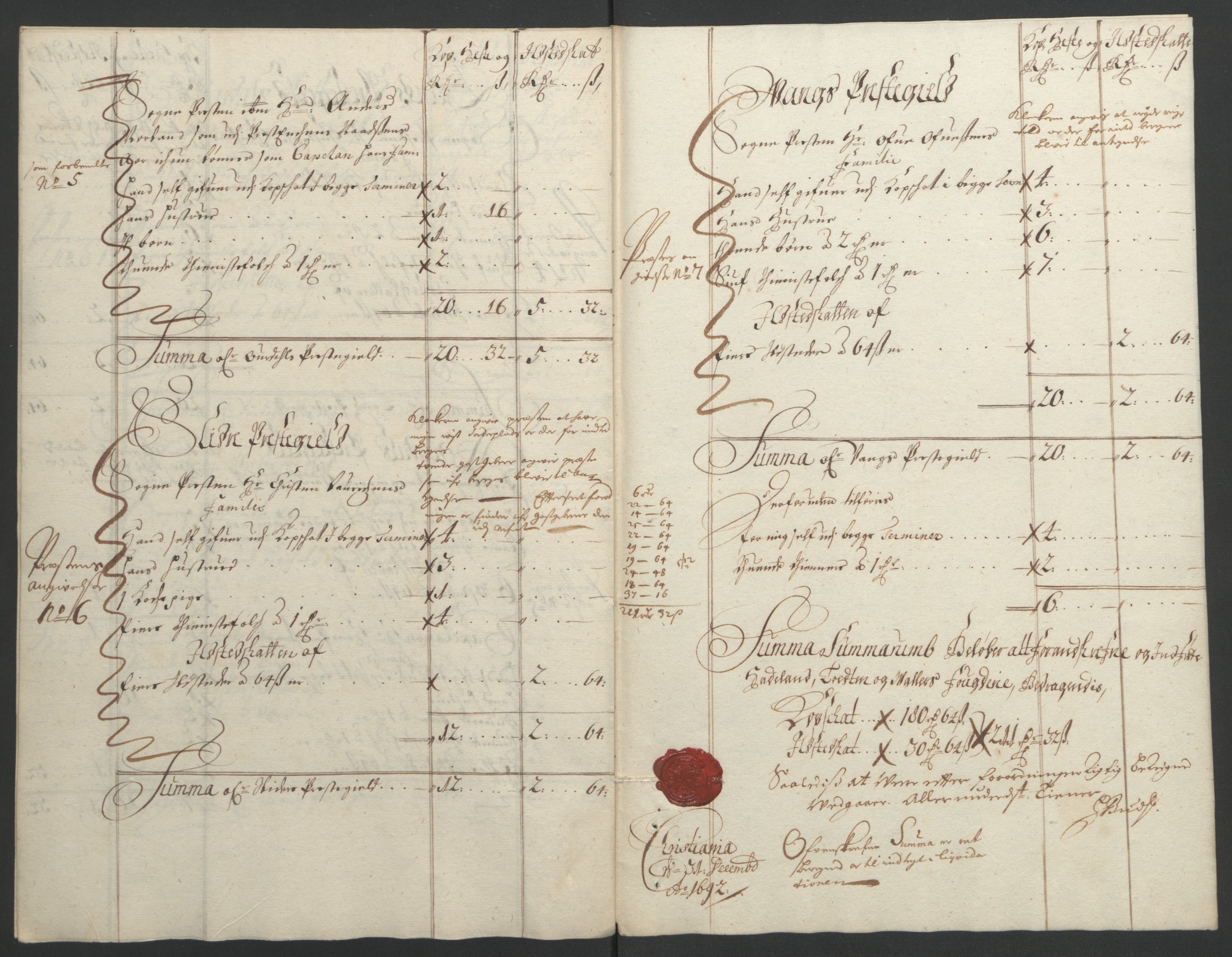 Rentekammeret inntil 1814, Reviderte regnskaper, Fogderegnskap, AV/RA-EA-4092/R18/L1291: Fogderegnskap Hadeland, Toten og Valdres, 1692, p. 142