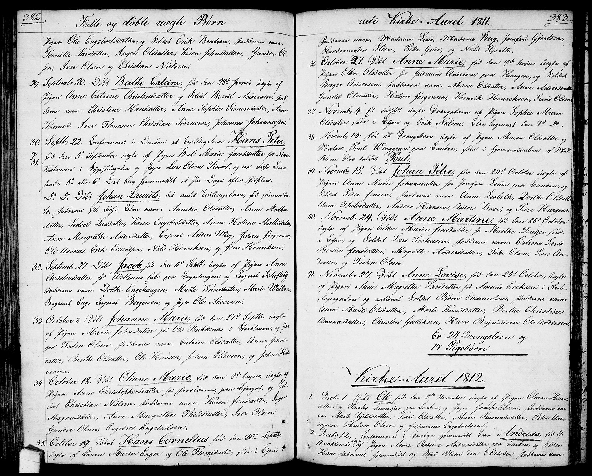 Halden prestekontor Kirkebøker, SAO/A-10909/F/Fa/L0002: Parish register (official) no. I 2, 1792-1812, p. 382-383