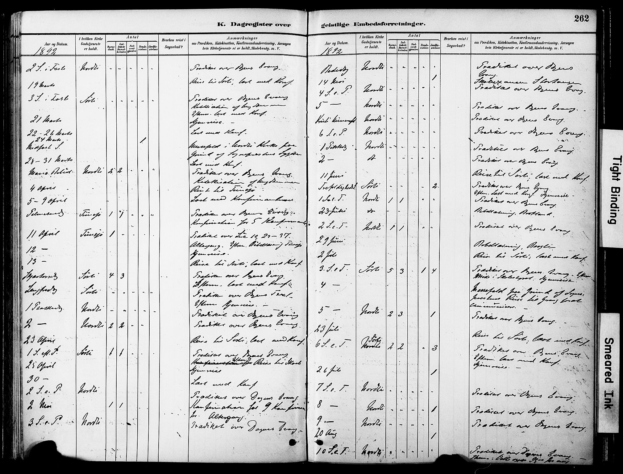 Ministerialprotokoller, klokkerbøker og fødselsregistre - Nord-Trøndelag, SAT/A-1458/755/L0494: Parish register (official) no. 755A03, 1882-1902, p. 262