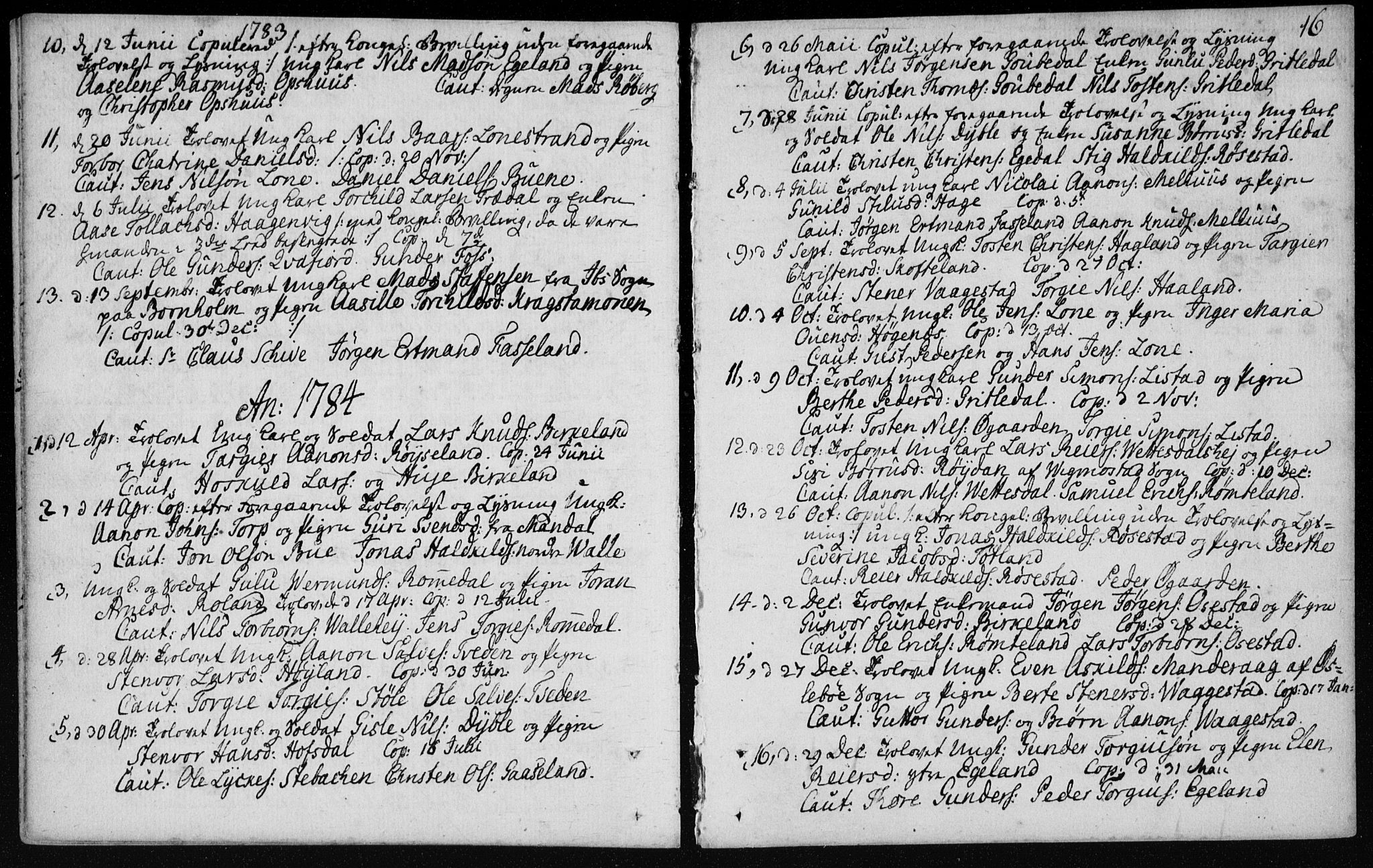 Sør-Audnedal sokneprestkontor, SAK/1111-0039/F/Fa/Fab/L0003: Parish register (official) no. A 3, 1766-1828, p. 16