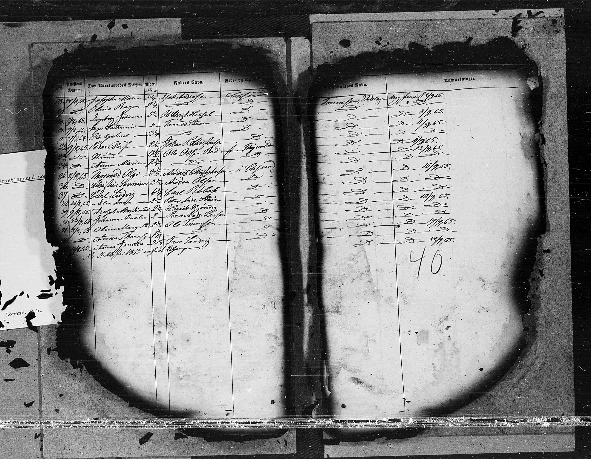 Kristiansund sokneprestkontor, AV/SAT-A-1068/1/I/I1: Parish register (official) no. 2b, 1855-1865, p. 40