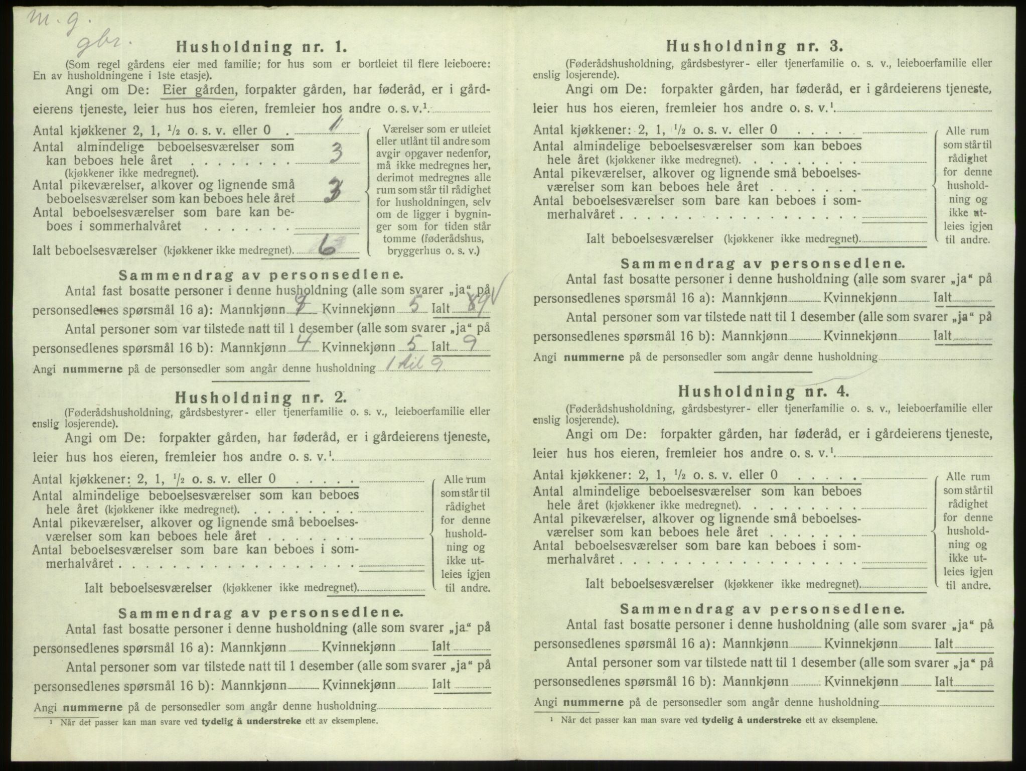 SAB, 1920 census for Askvoll, 1920, p. 200