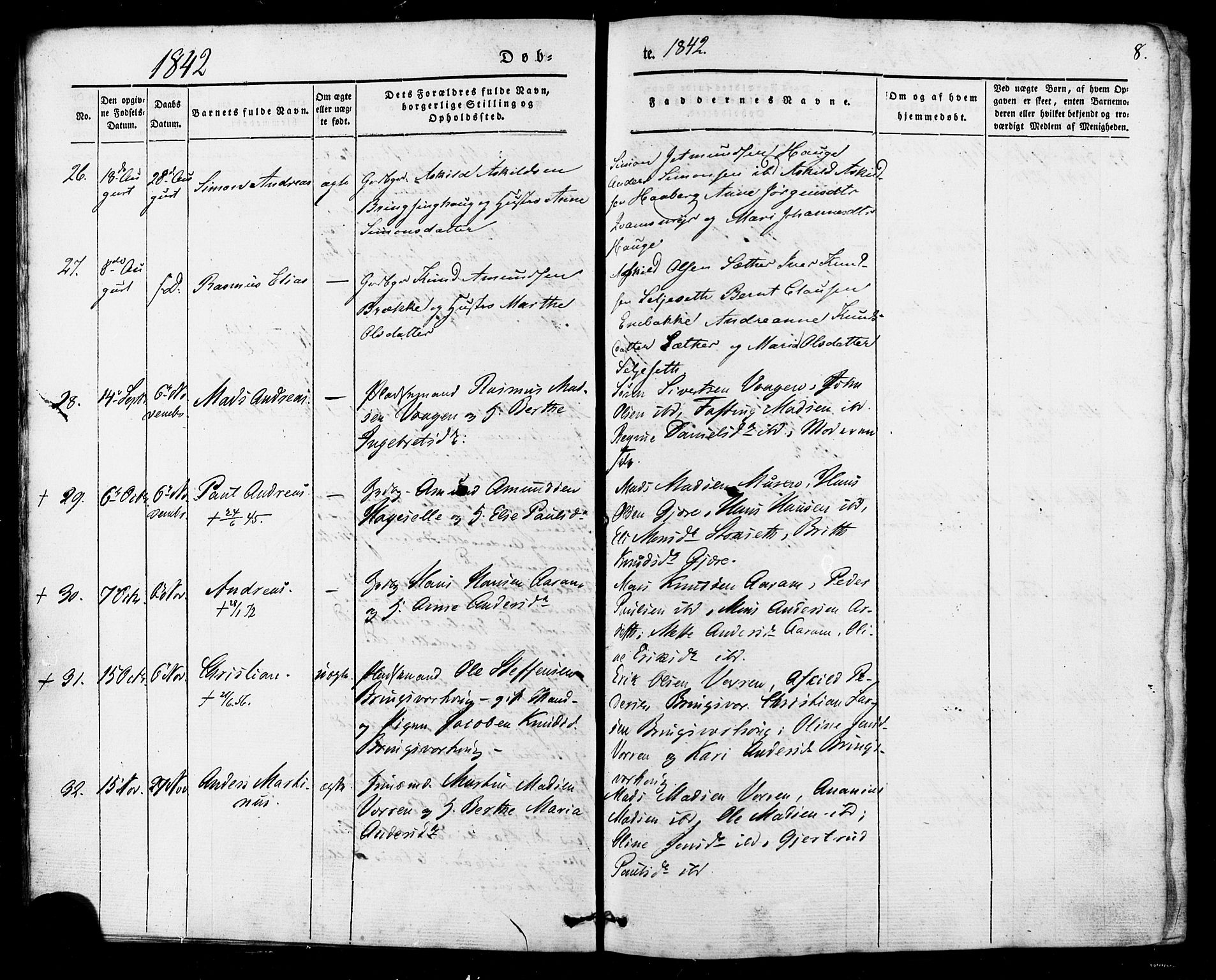 Ministerialprotokoller, klokkerbøker og fødselsregistre - Møre og Romsdal, AV/SAT-A-1454/503/L0034: Parish register (official) no. 503A02, 1841-1884, p. 8