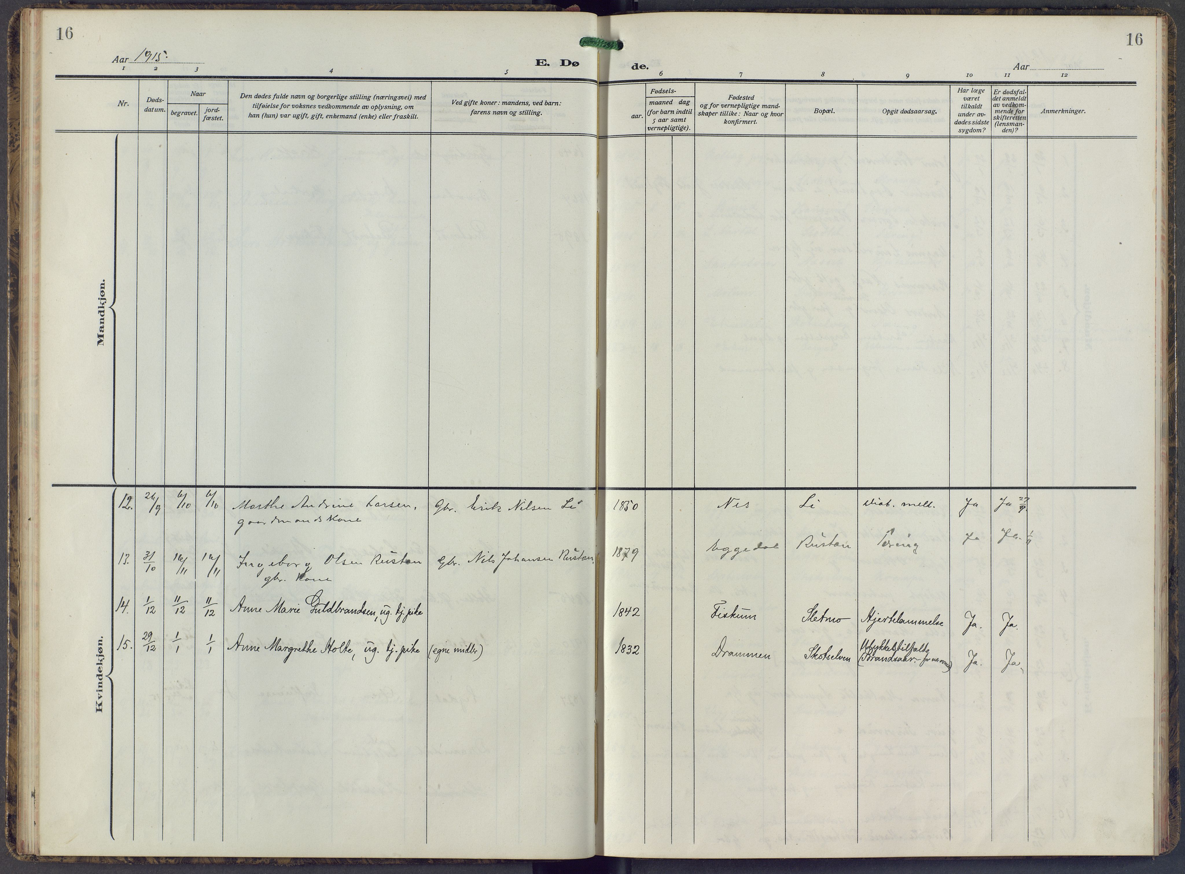 Eiker kirkebøker, AV/SAKO-A-4/F/Fc/L0005: Parish register (official) no. III 5, 1909-1916, p. 16