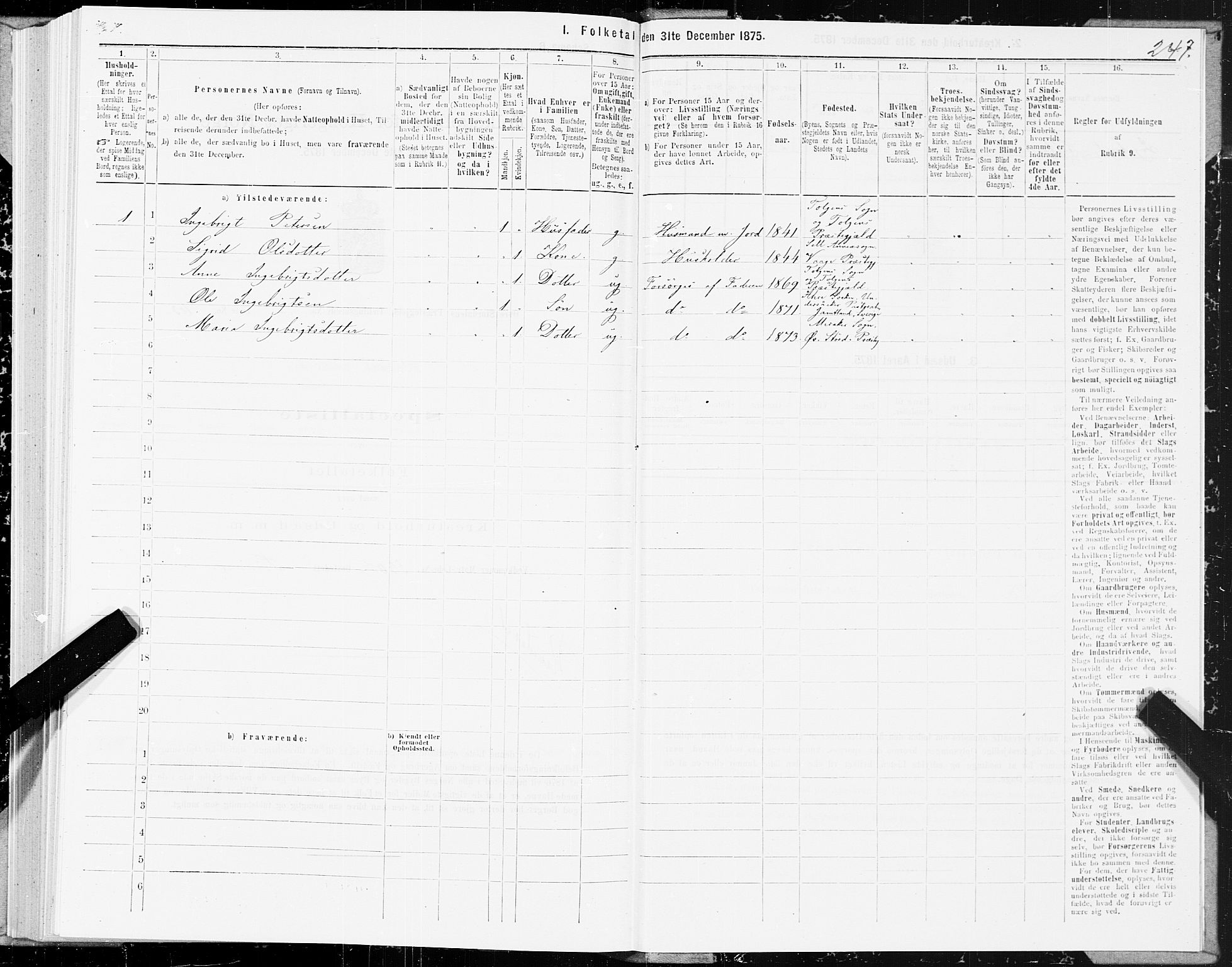 SAT, 1875 census for 1711P Øvre Stjørdal, 1875, p. 5247