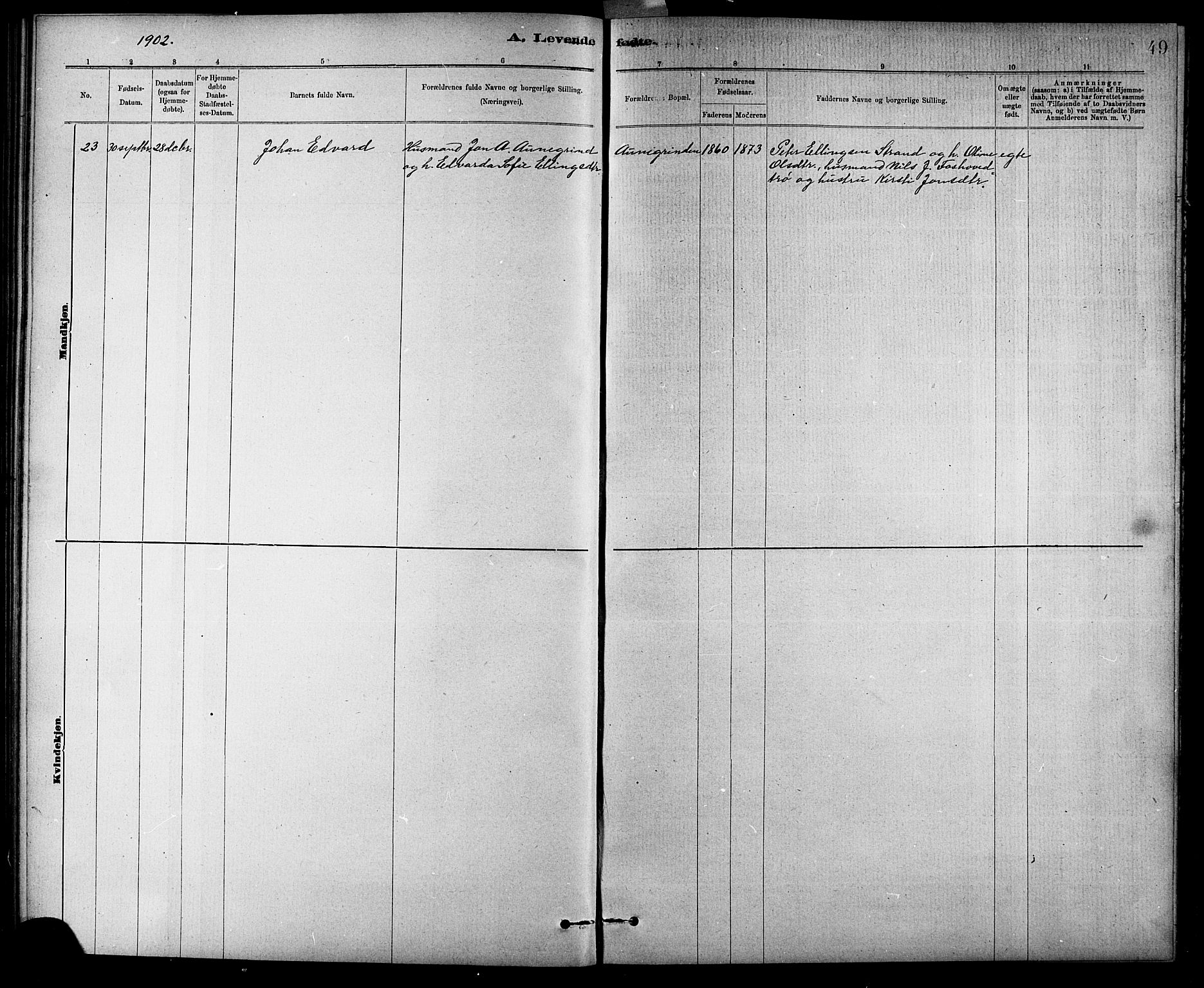Ministerialprotokoller, klokkerbøker og fødselsregistre - Sør-Trøndelag, SAT/A-1456/618/L0452: Parish register (copy) no. 618C03, 1884-1906, p. 49