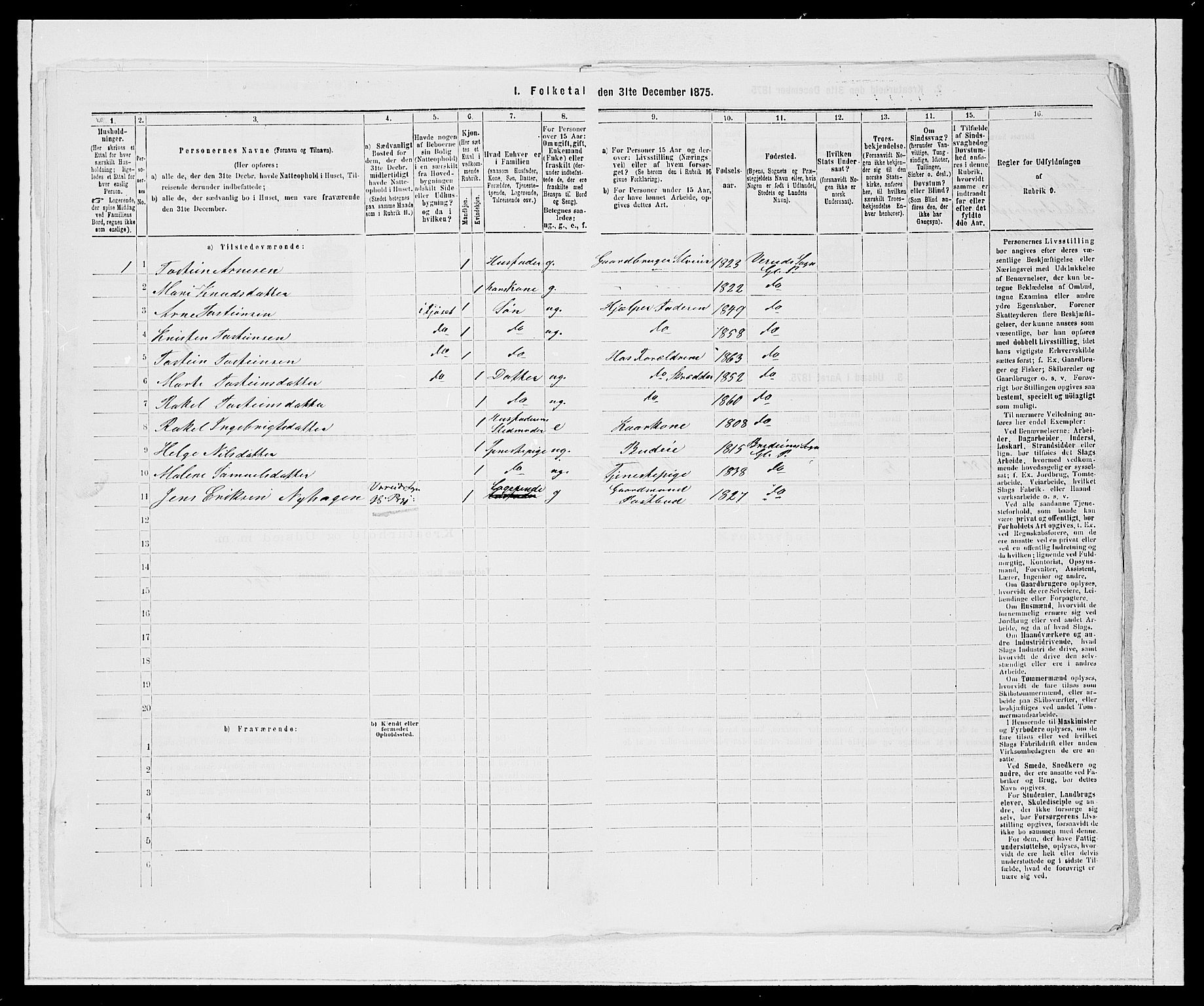 SAB, 1875 Census for 1445P Gloppen, 1875, p. 44