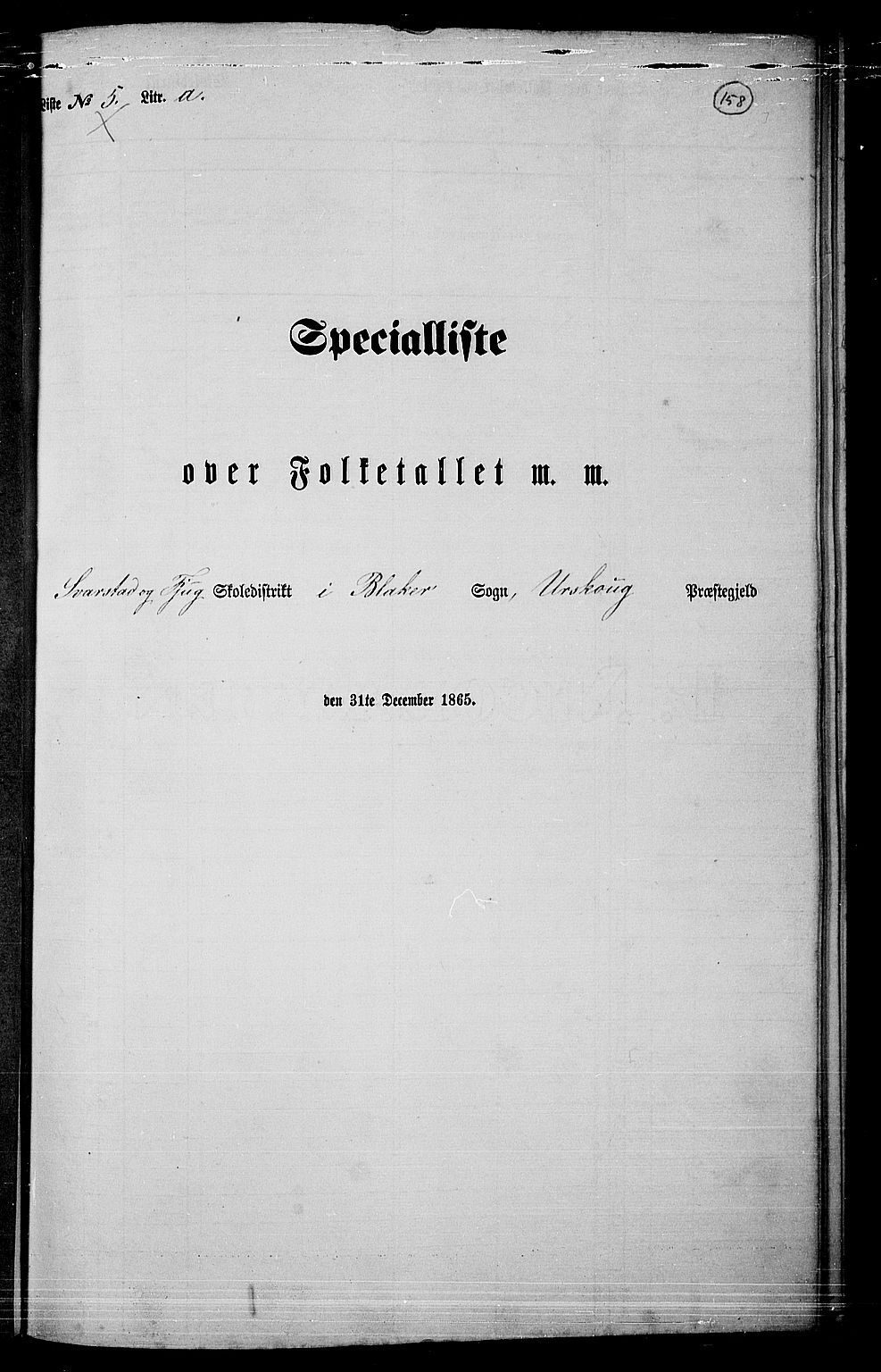 RA, 1865 census for Aurskog, 1865, p. 145