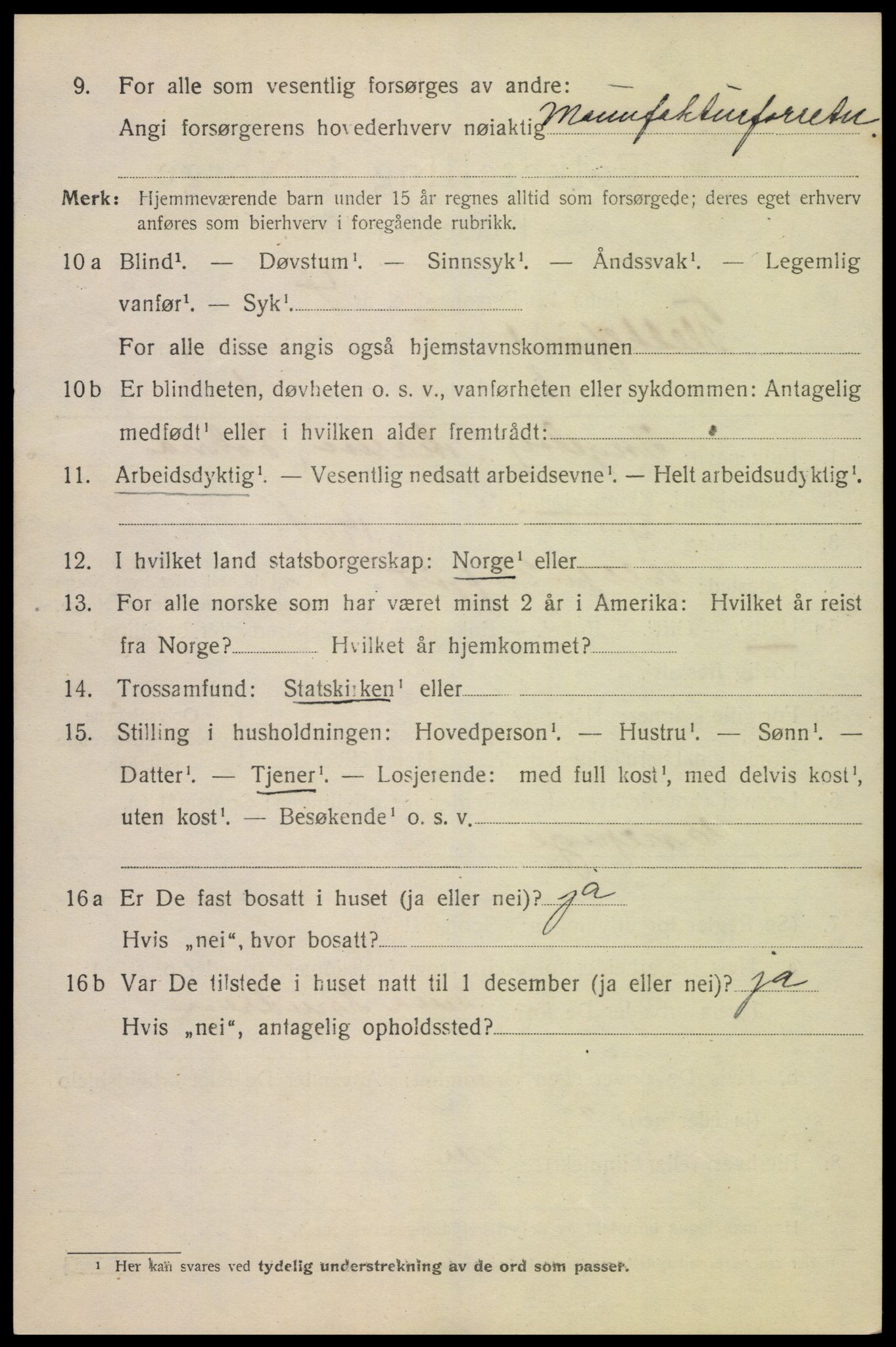 SAK, 1920 census for Flekkefjord, 1920, p. 5181