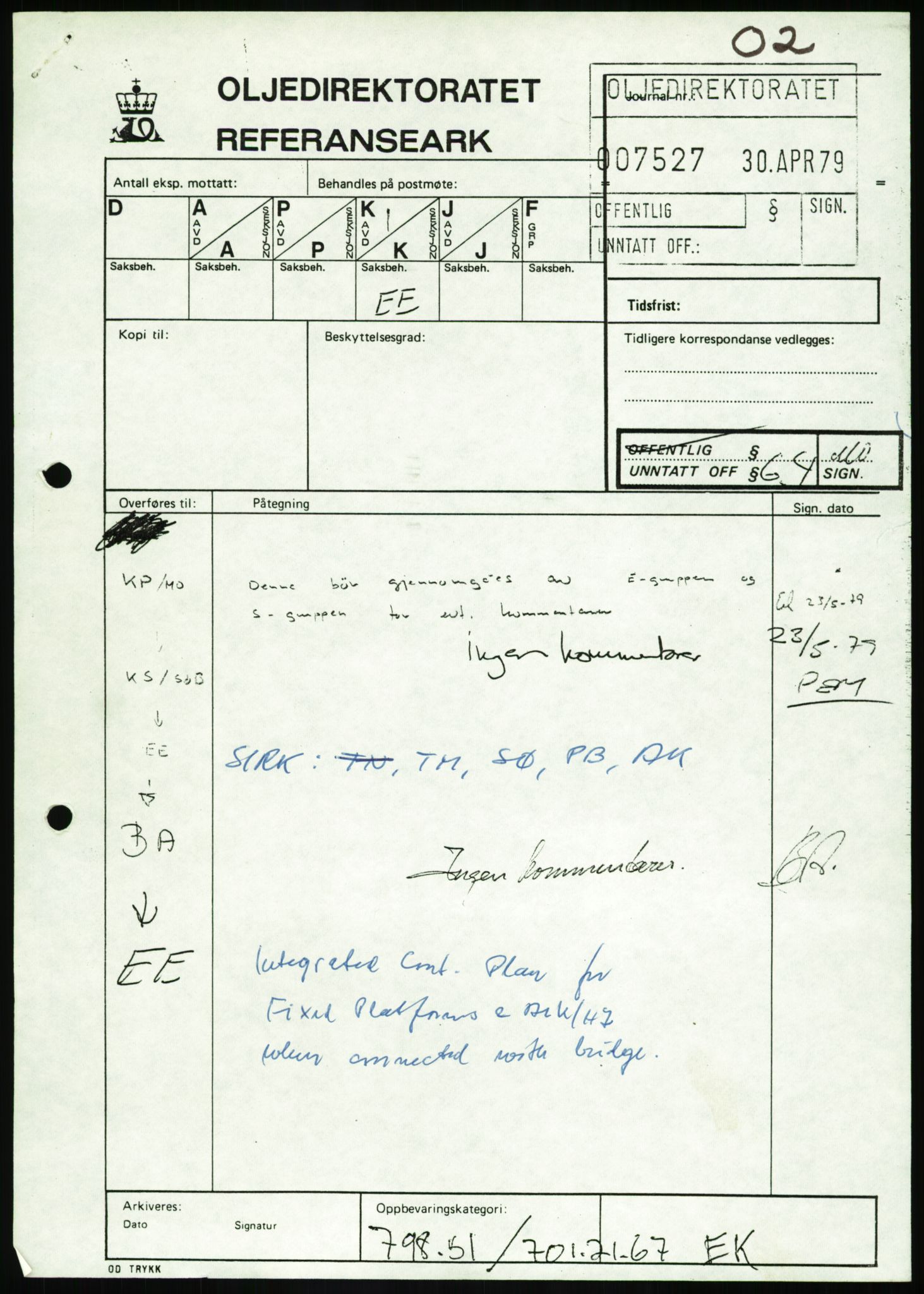 Justisdepartementet, Granskningskommisjonen ved Alexander Kielland-ulykken 27.3.1980, AV/RA-S-1165/D/L0016: O Beredskapsplaner (Doku.liste + O1-O3 av 3), 1980-1981, p. 284