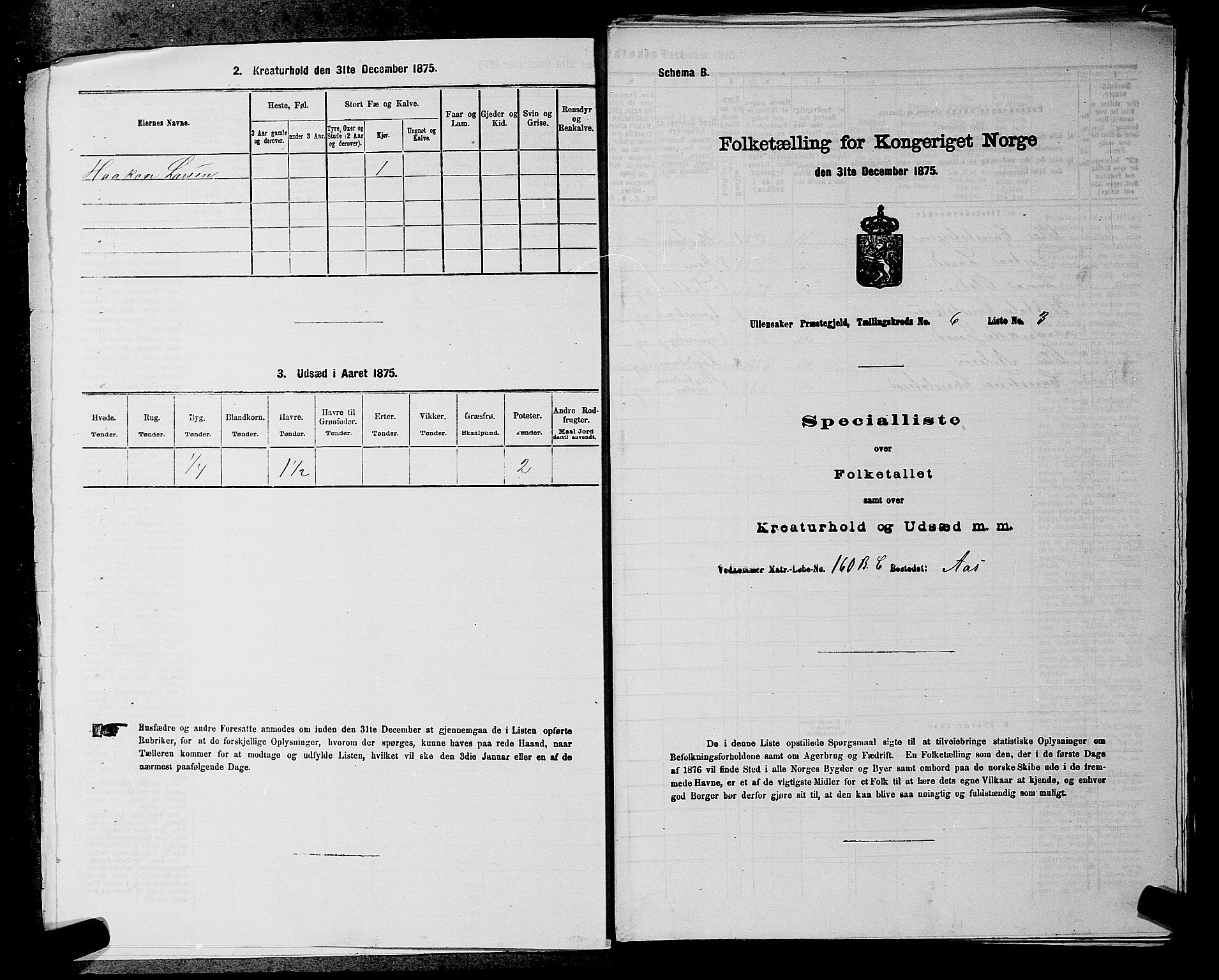 RA, 1875 census for 0235P Ullensaker, 1875, p. 766