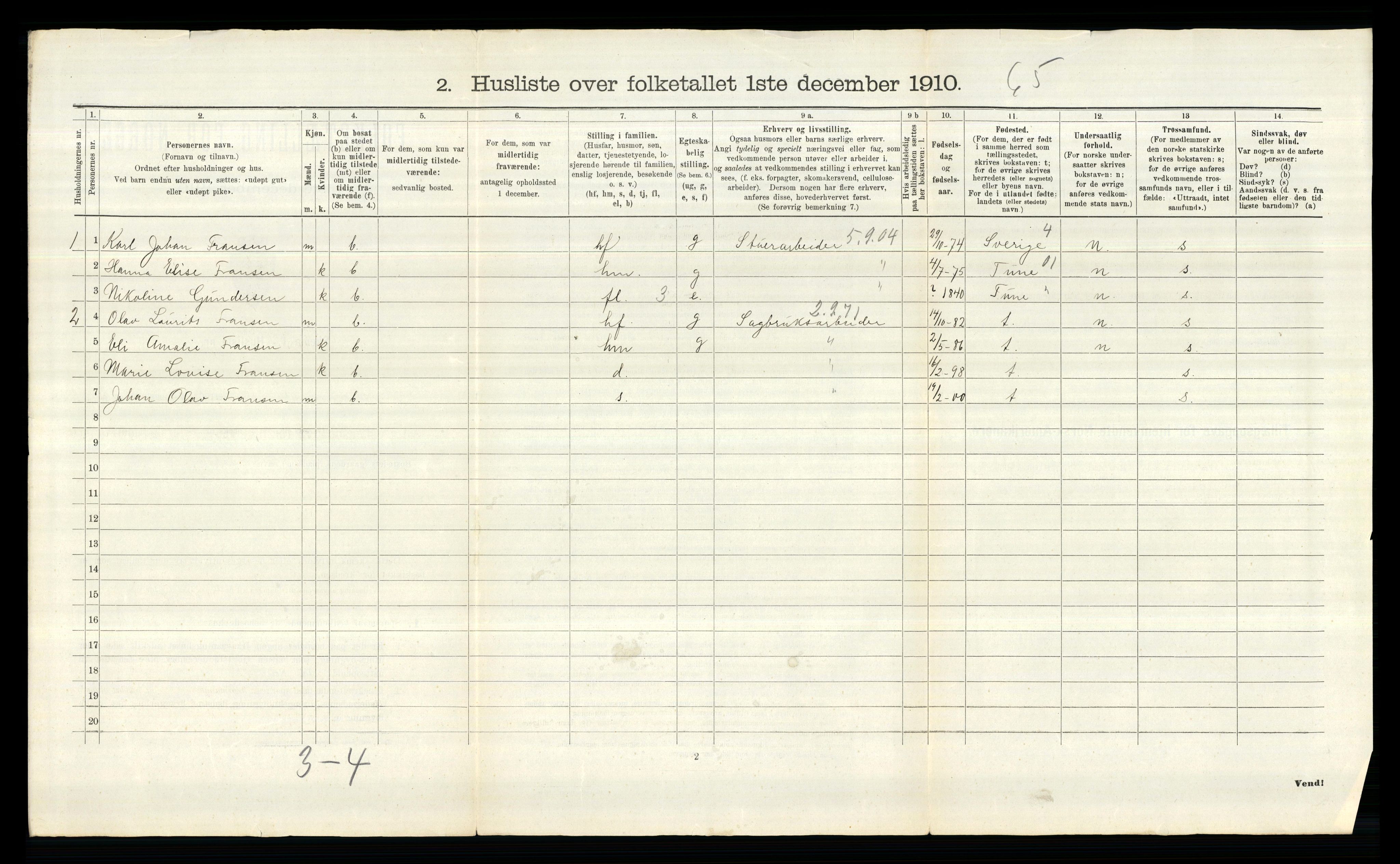 RA, 1910 census for Glemmen, 1910, p. 831