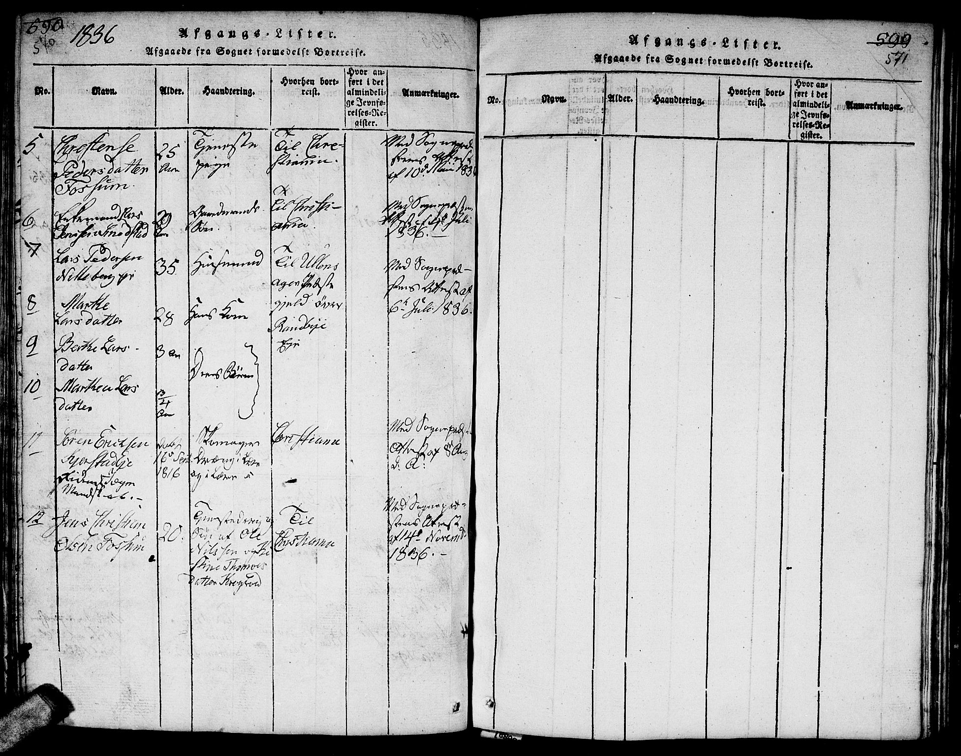 Gjerdrum prestekontor Kirkebøker, AV/SAO-A-10412b/F/Fa/L0004: Parish register (official) no. I 4, 1816-1836, p. 570-571