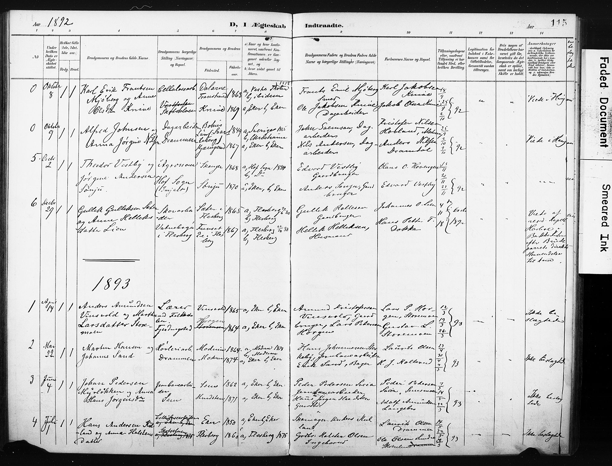 Eiker kirkebøker, SAKO/A-4/F/Fc/L0002: Parish register (official) no. III 2, 1889-1897, p. 115