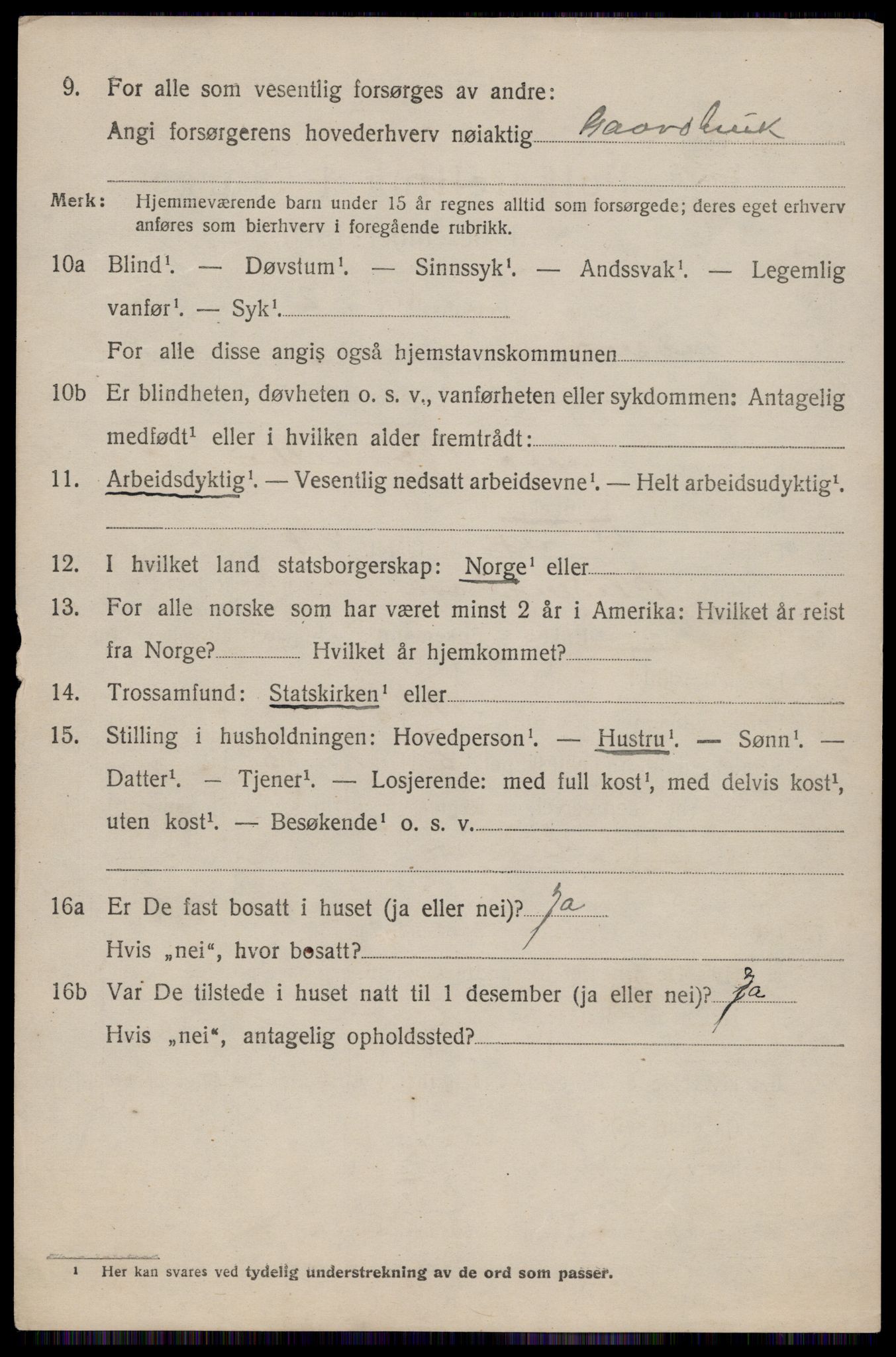 SAST, 1920 census for Skudenes, 1920, p. 2451