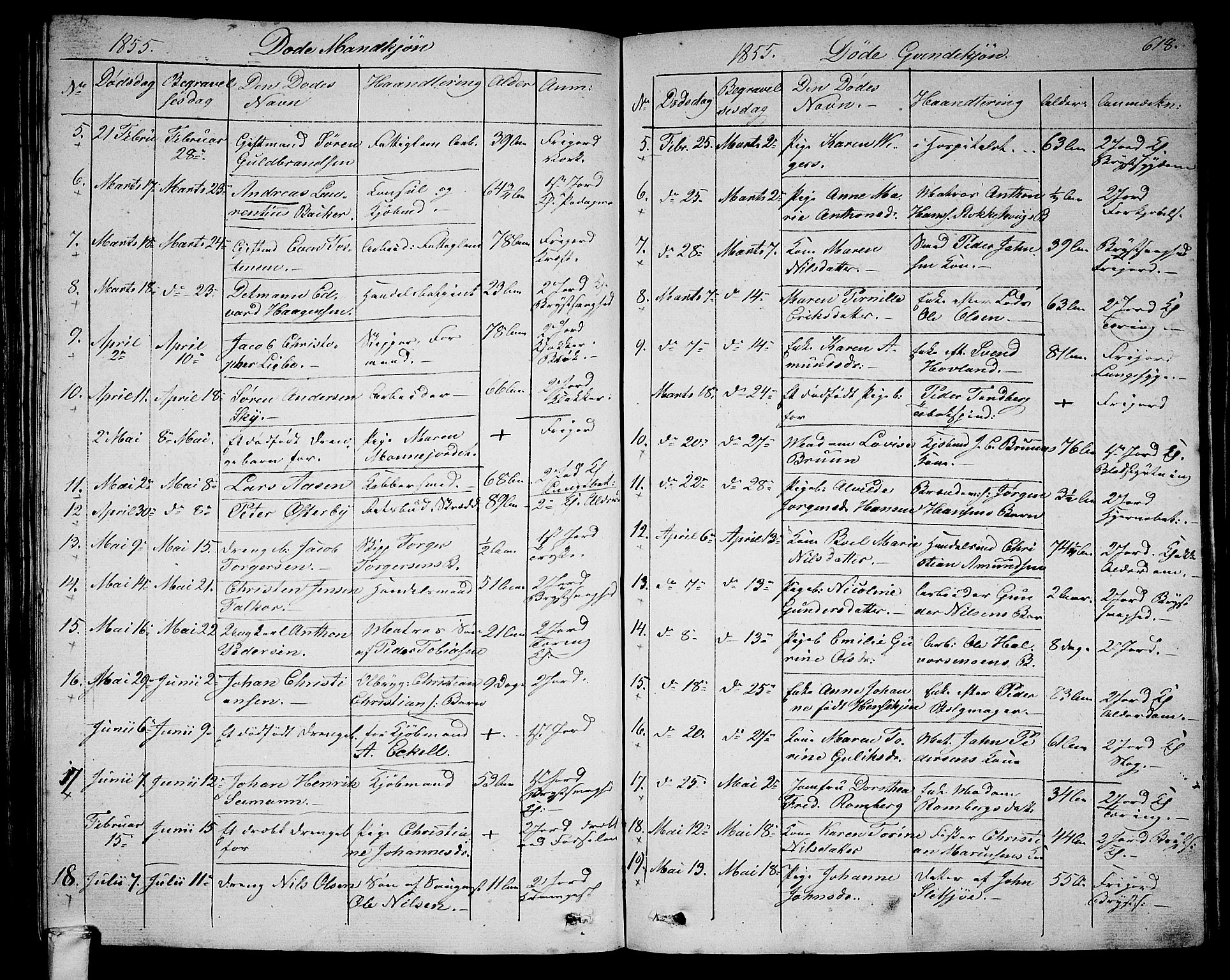Larvik kirkebøker, SAKO/A-352/G/Ga/L0003b: Parish register (copy) no. I 3B, 1830-1870, p. 618