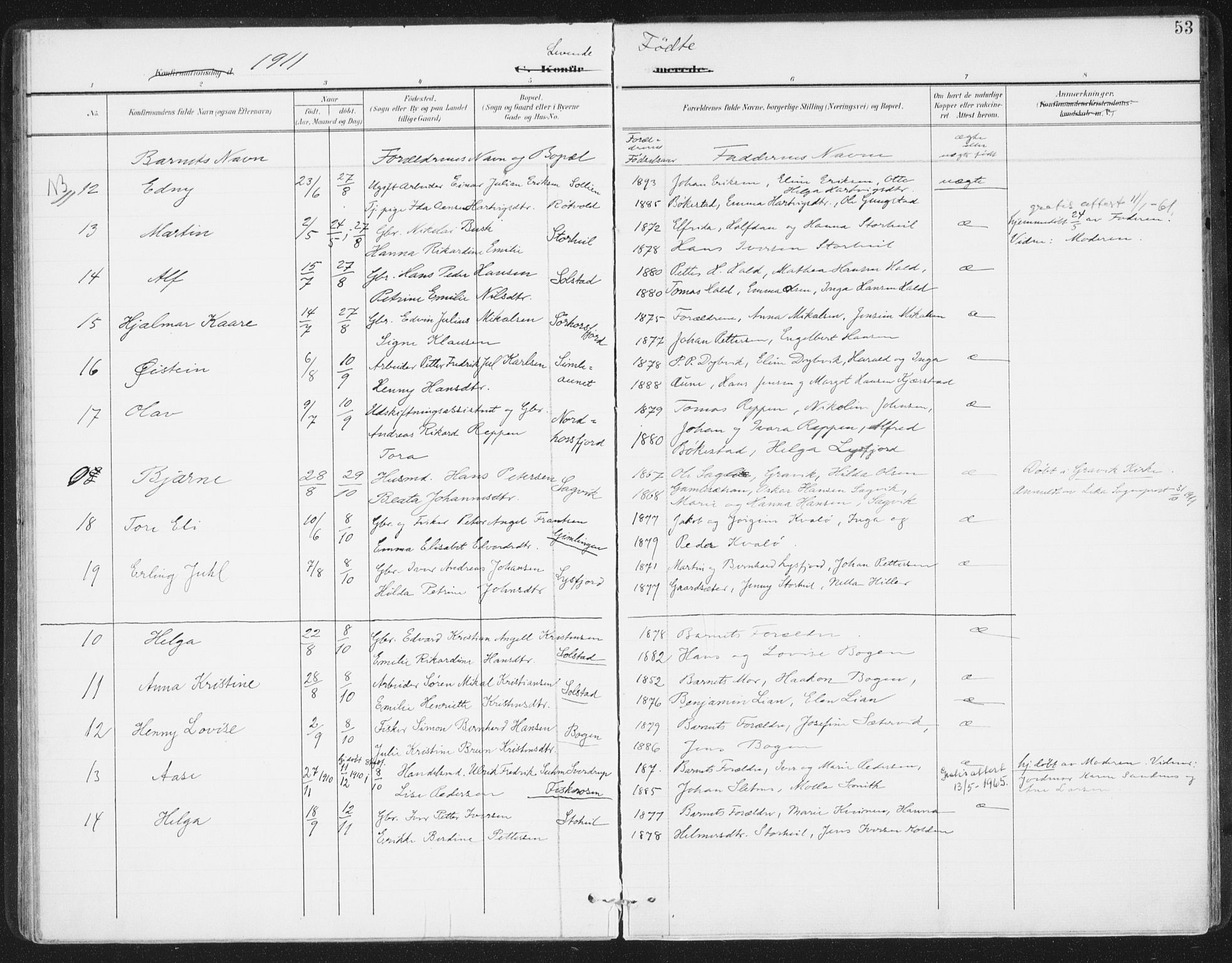 Ministerialprotokoller, klokkerbøker og fødselsregistre - Nordland, AV/SAT-A-1459/811/L0167: Parish register (official) no. 811A04, 1899-1913, p. 53