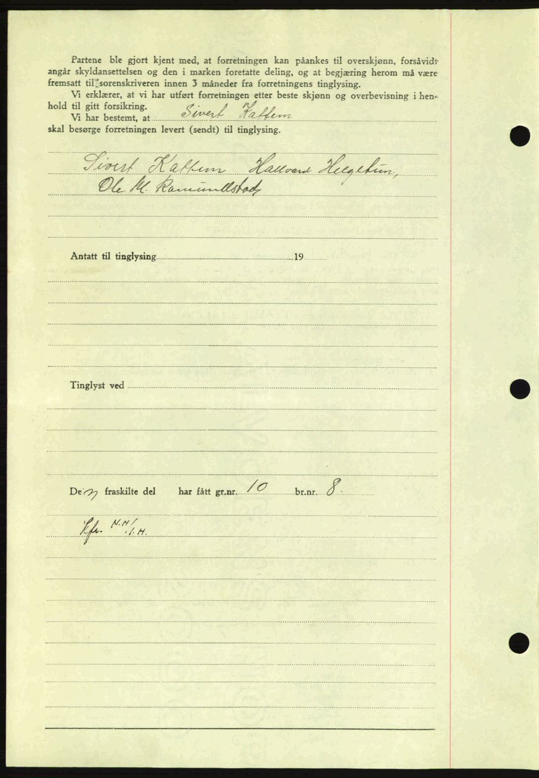 Nordmøre sorenskriveri, SAT/A-4132/1/2/2Ca: Mortgage book no. A96, 1943-1944, Diary no: : 2594/1943