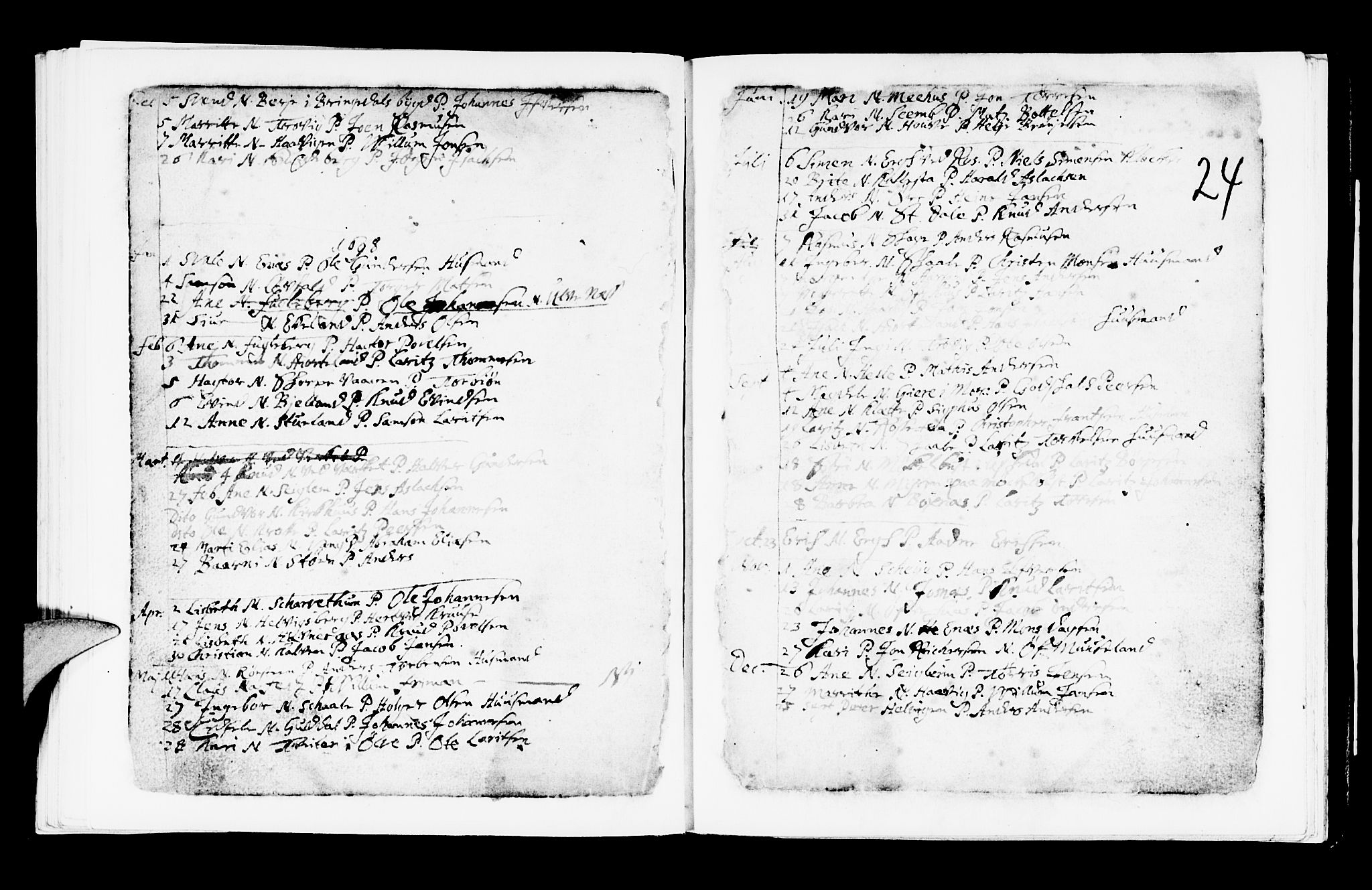 Kvinnherad sokneprestembete, SAB/A-76401/H/Haa: Parish register (official) no. A 1, 1669-1709, p. 24