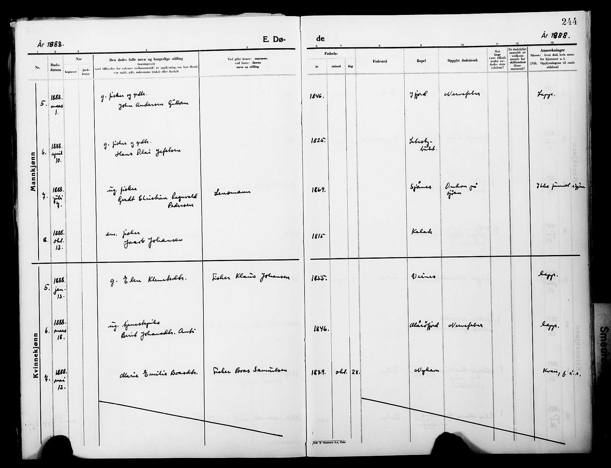 Lebesby sokneprestkontor, AV/SATØ-S-1353/H/Ha/L0004kirke: Parish register (official) no. 4, 1870-1902, p. 244