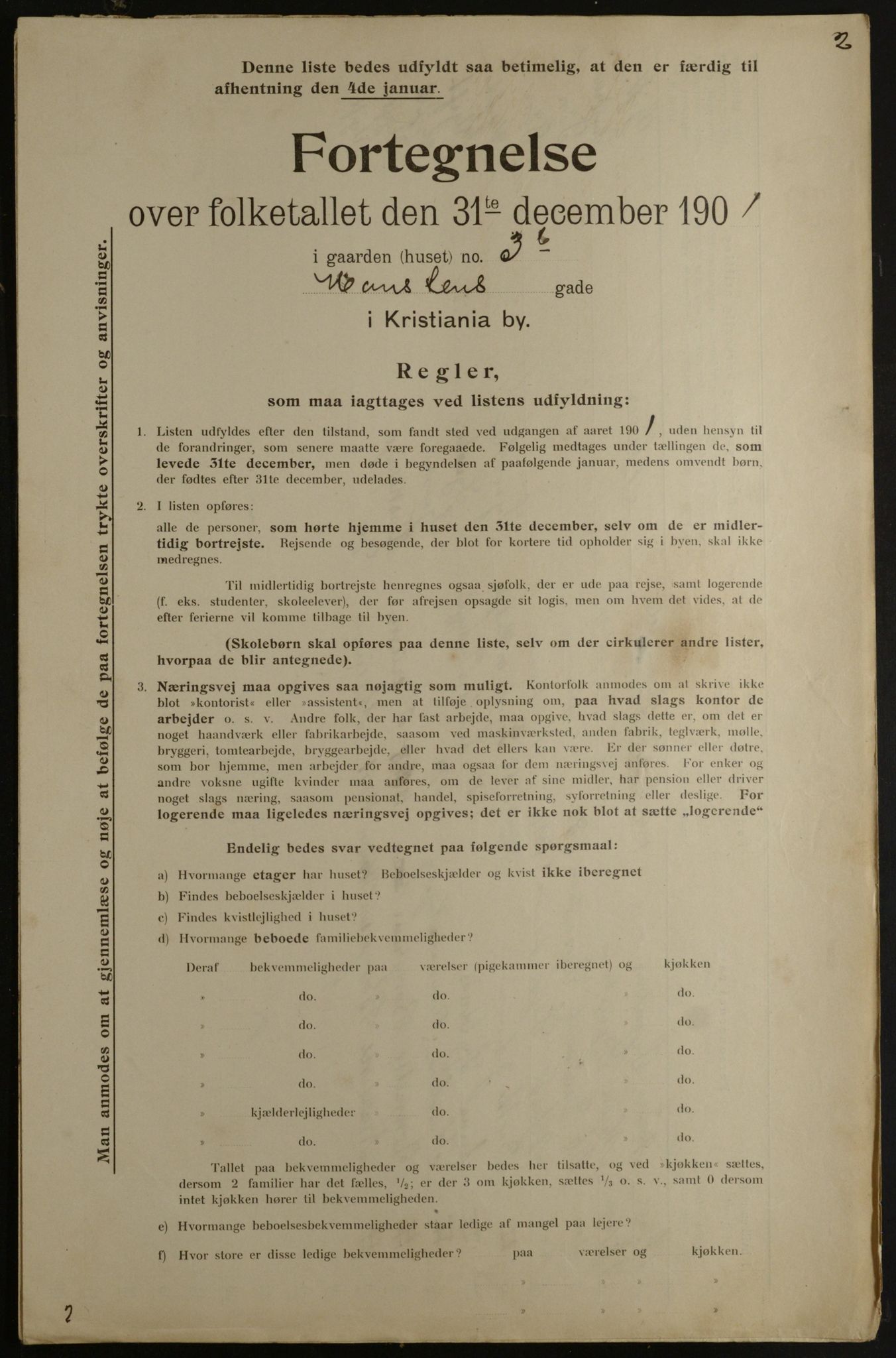 OBA, Municipal Census 1901 for Kristiania, 1901, p. 5611