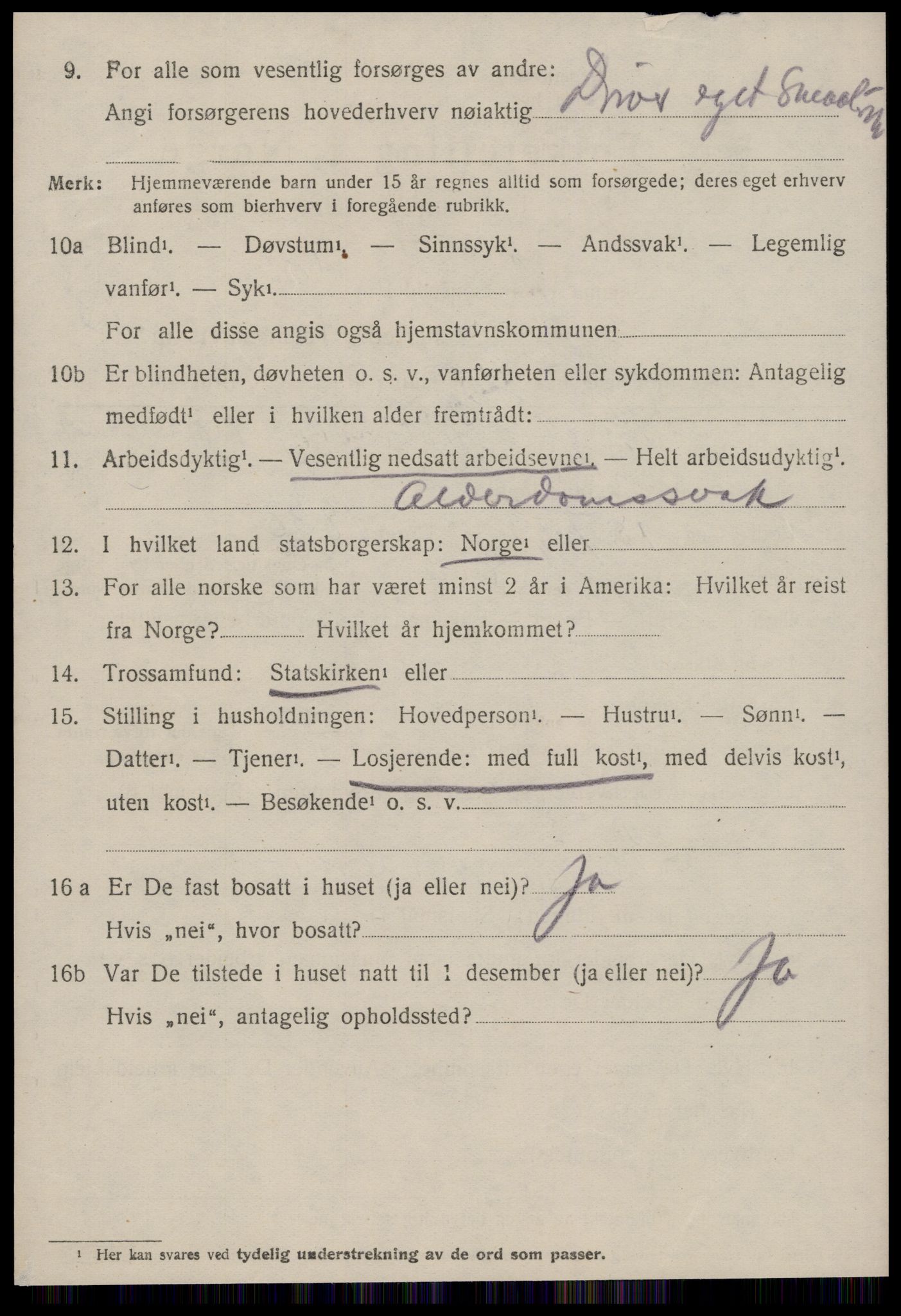 SAT, 1920 census for Aure, 1920, p. 5357