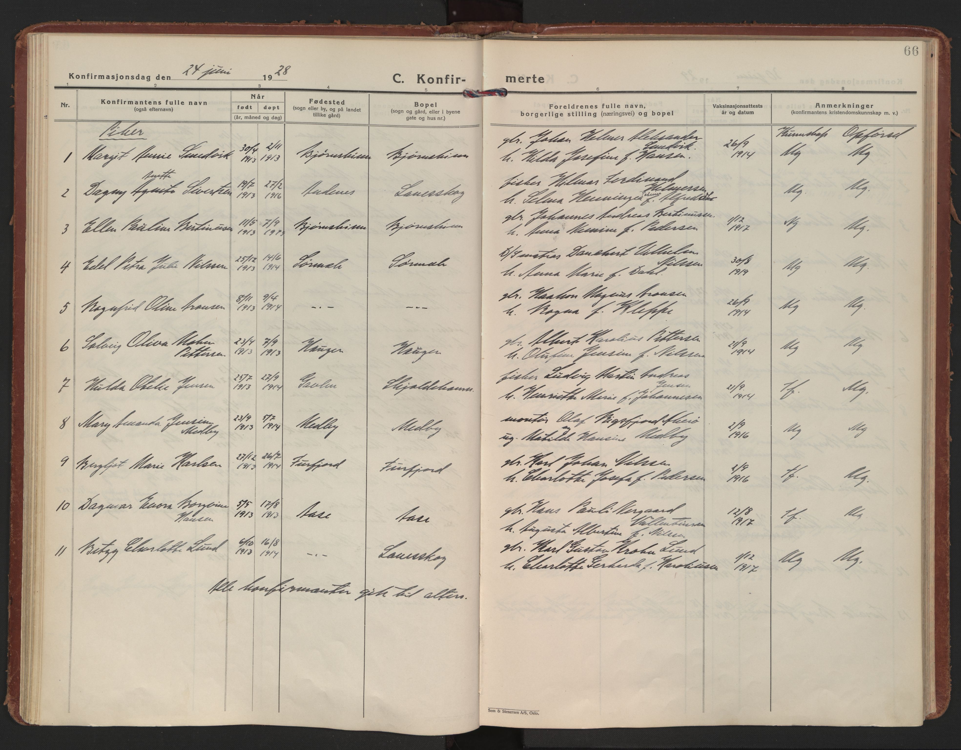 Ministerialprotokoller, klokkerbøker og fødselsregistre - Nordland, AV/SAT-A-1459/898/L1424: Parish register (official) no. 898A04, 1928-1946, p. 66