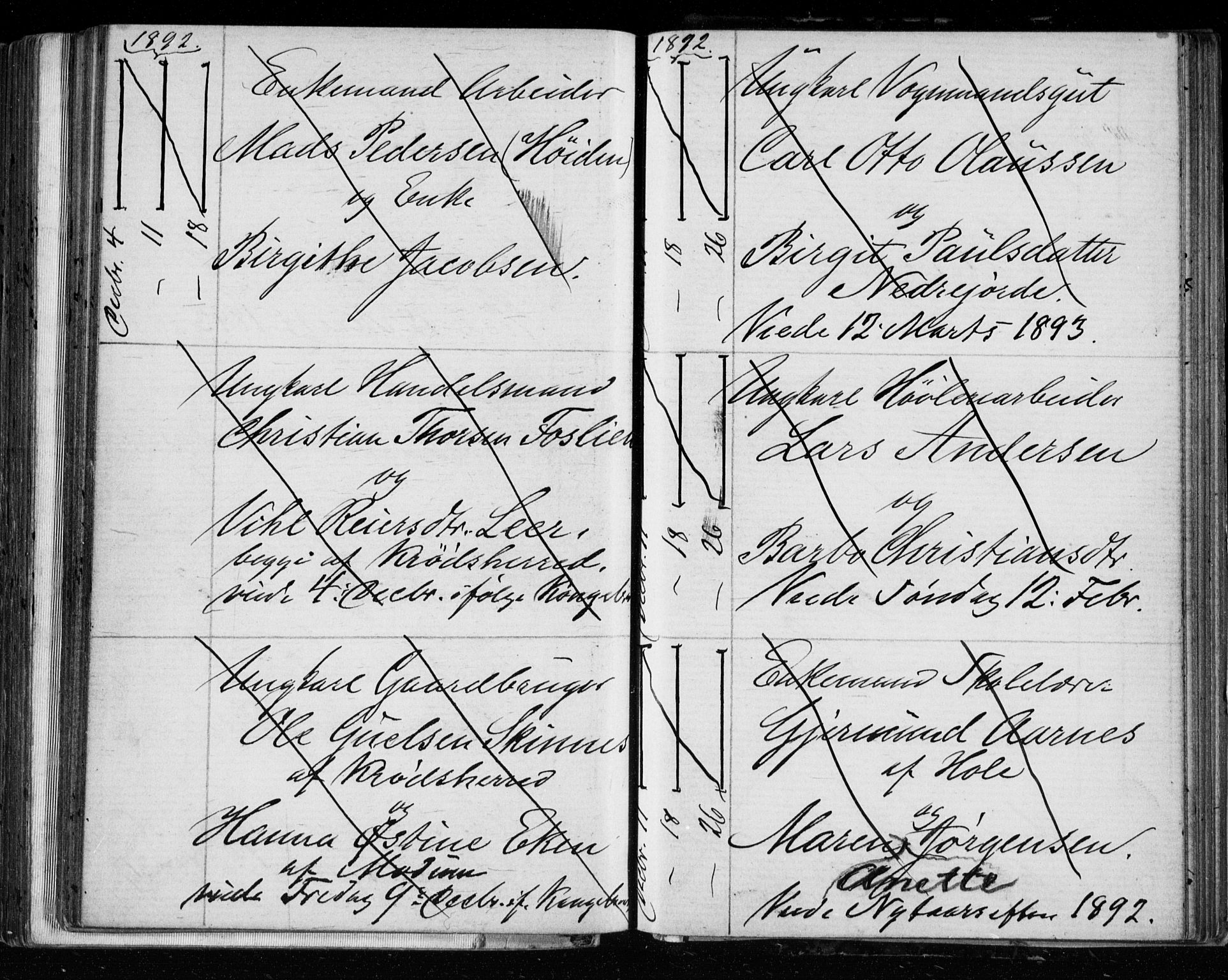 Bragernes kirkebøker, AV/SAKO-A-6/H/Ha/L0006: Banns register no. 6, 1873-1896