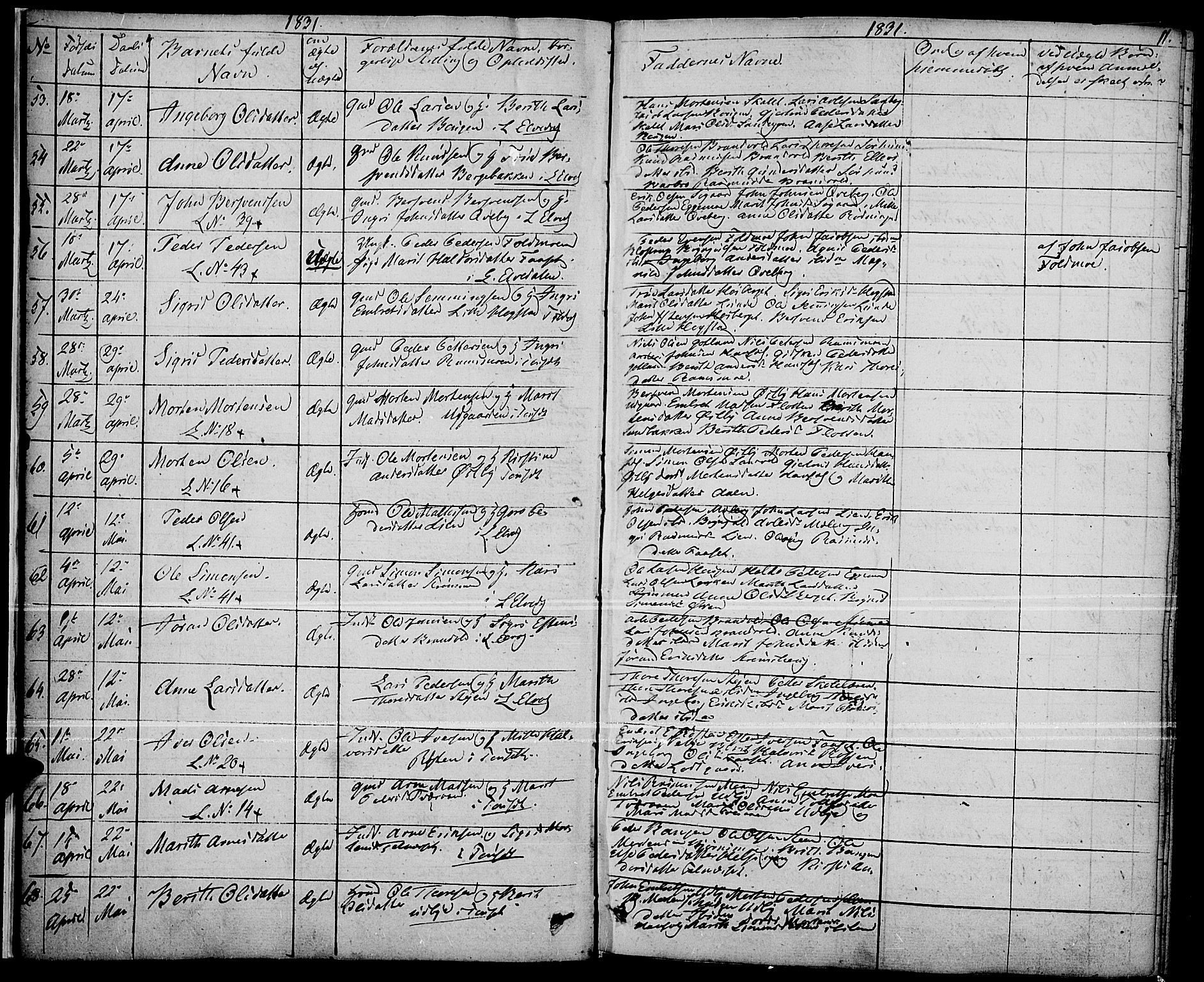 Tynset prestekontor, SAH/PREST-058/H/Ha/Haa/L0019: Parish register (official) no. 19, 1829-1847, p. 11