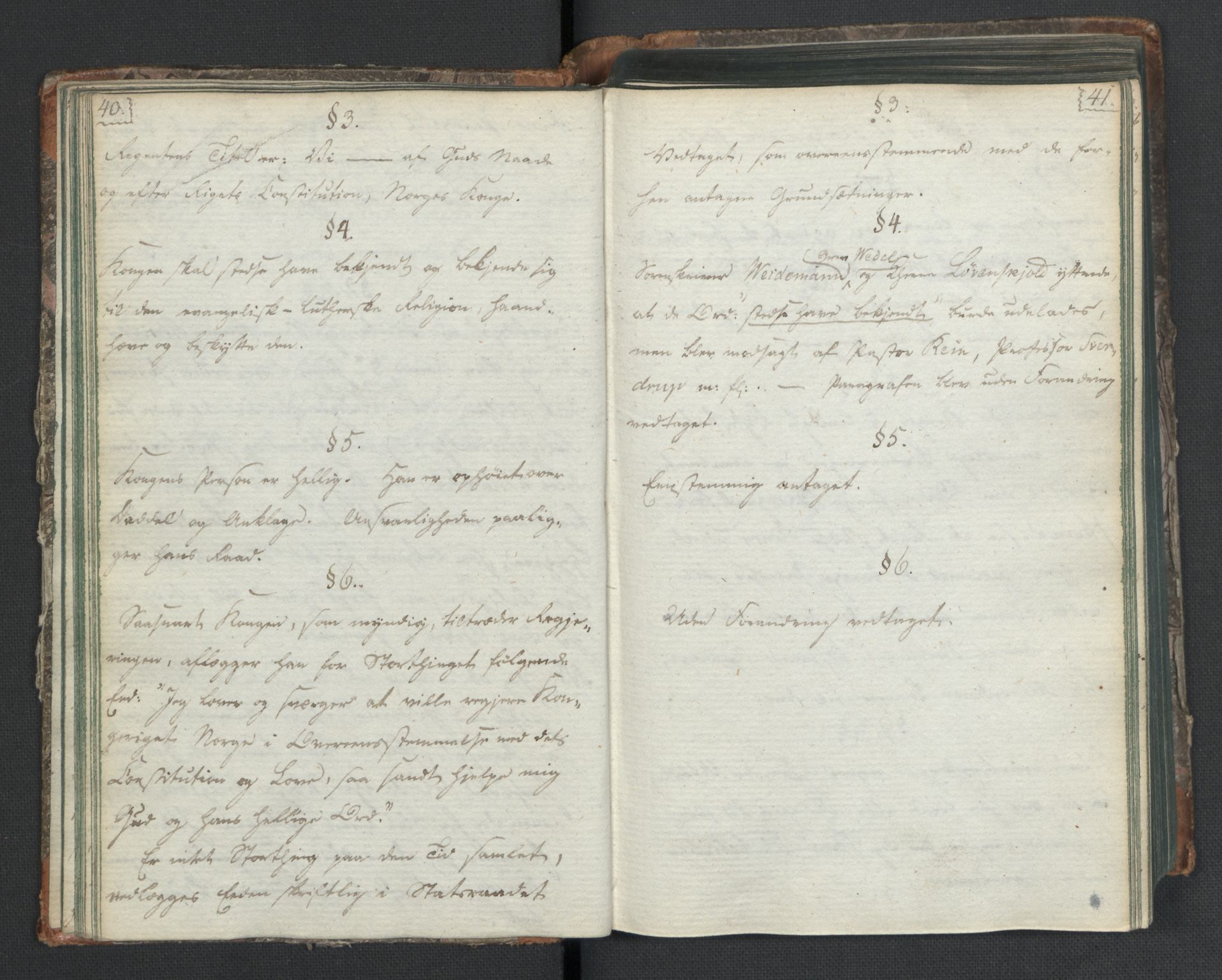 Manuskriptsamlingen, RA/EA-3667/H/L0021: Byfogd Gregers Winther Wulfbergs dagbok under Riksforsamlingen på Eidsvoll, 1814, p. 40-41