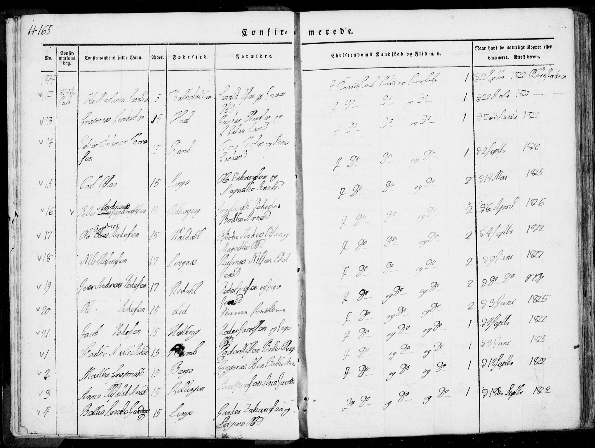 Ministerialprotokoller, klokkerbøker og fødselsregistre - Møre og Romsdal, AV/SAT-A-1454/519/L0248: Parish register (official) no. 519A07, 1829-1860, p. 165