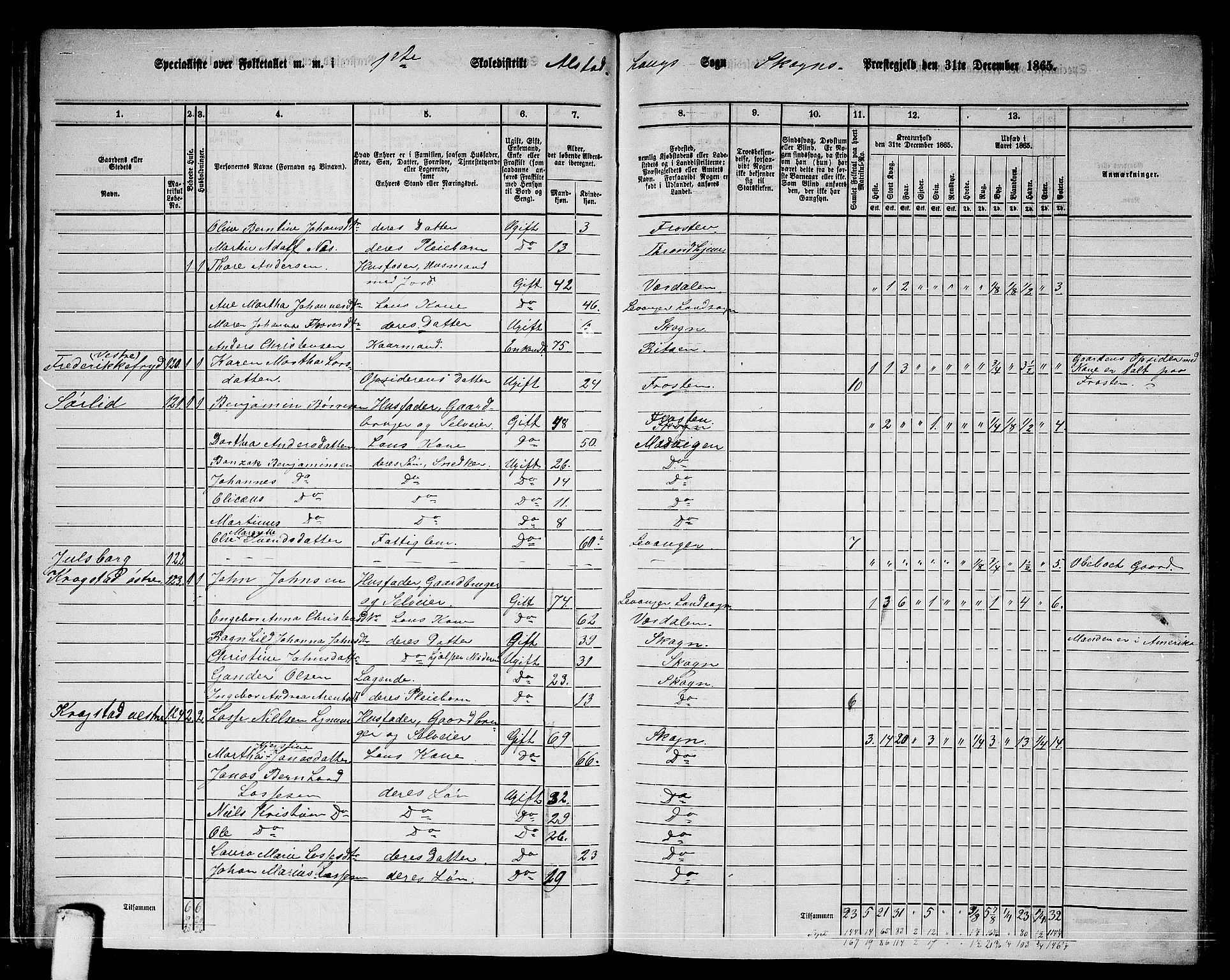 RA, 1865 census for Skogn, 1865, p. 33