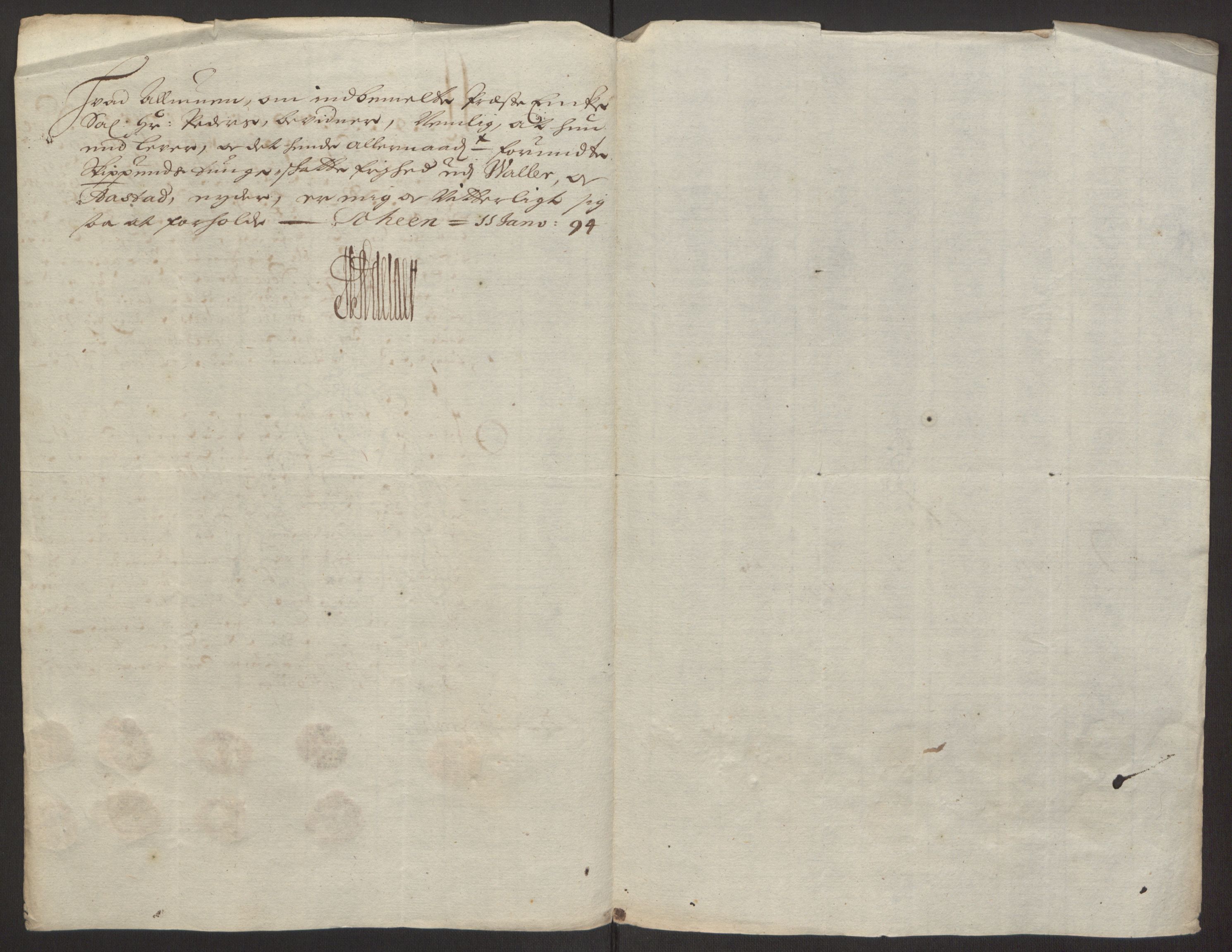 Rentekammeret inntil 1814, Reviderte regnskaper, Fogderegnskap, AV/RA-EA-4092/R34/L2052: Fogderegnskap Bamble, 1692-1693, p. 376