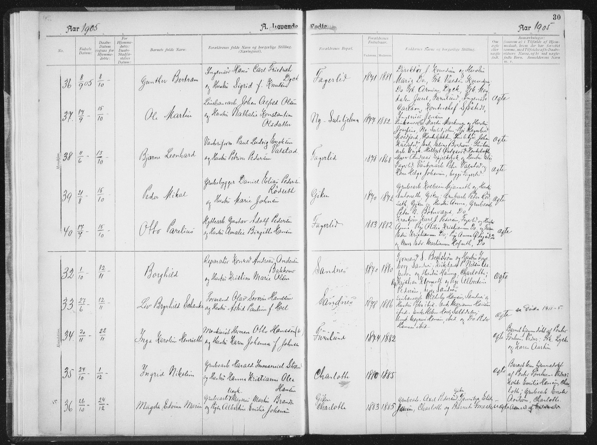 Ministerialprotokoller, klokkerbøker og fødselsregistre - Nordland, SAT/A-1459/850/L0711: Curate's parish register no. 850B01, 1902-1915, p. 30