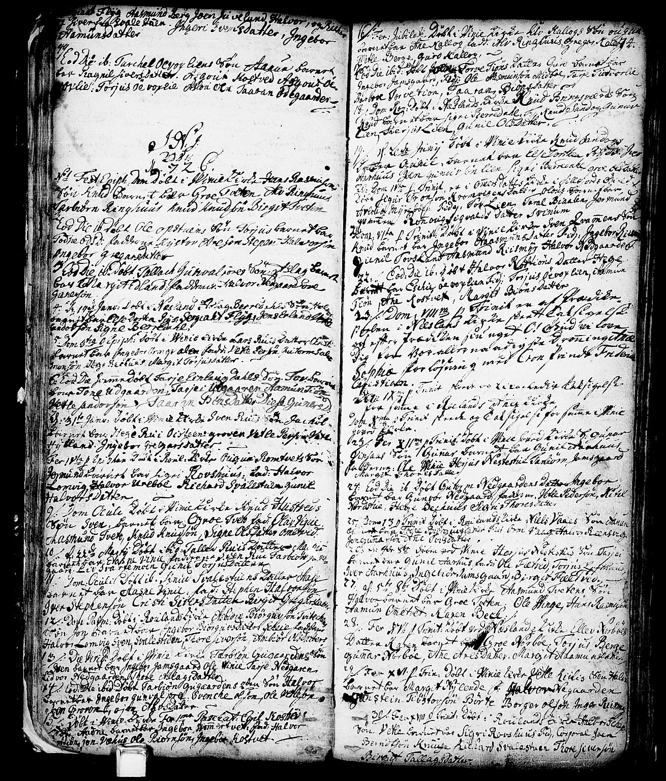 Vinje kirkebøker, SAKO/A-312/F/Fa/L0001: Parish register (official) no. I 1, 1717-1766, p. 74