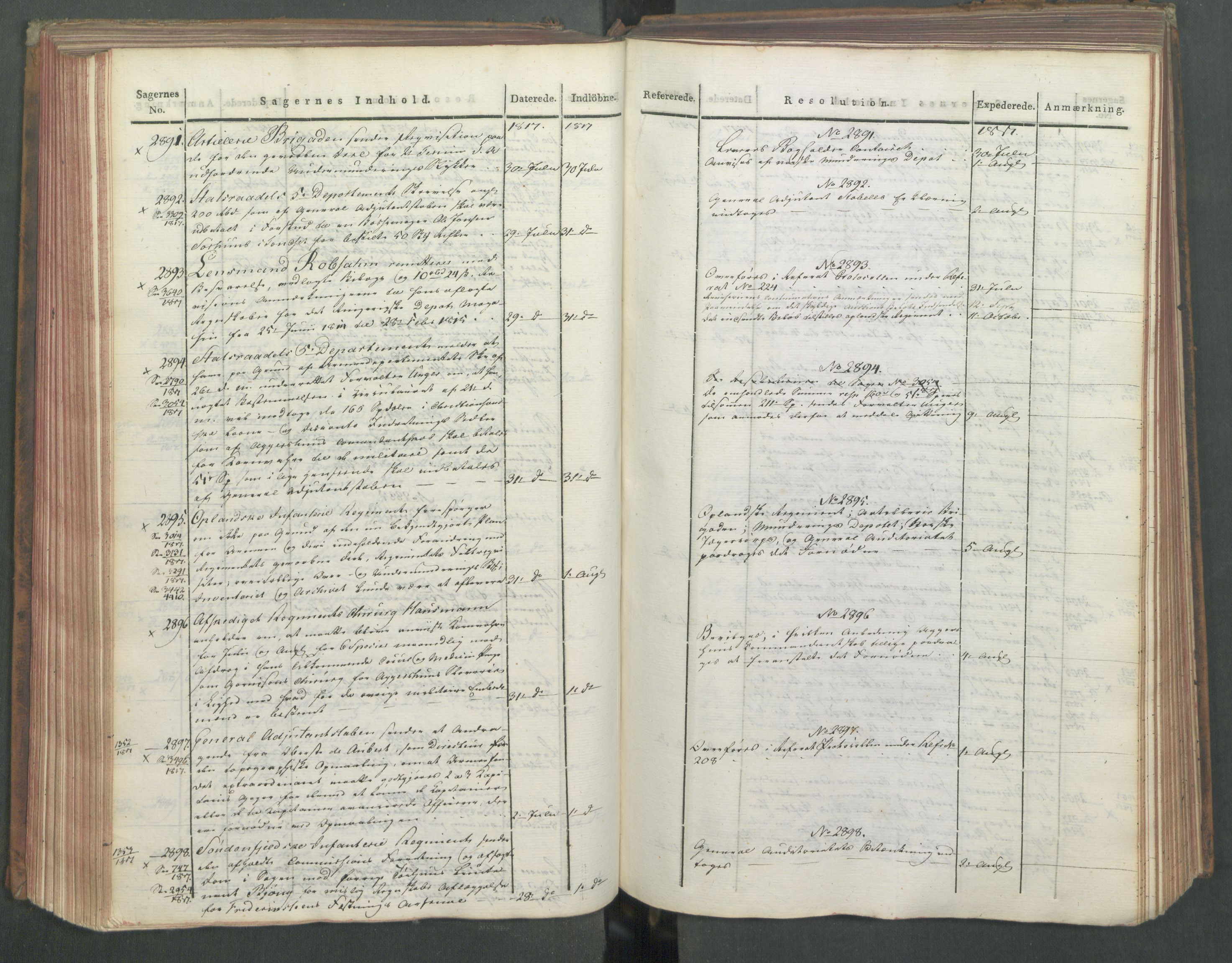 Armédepartementet, AV/RA-RAFA-3493/C/Ca/L0012: 6. Departements Journal, 1817