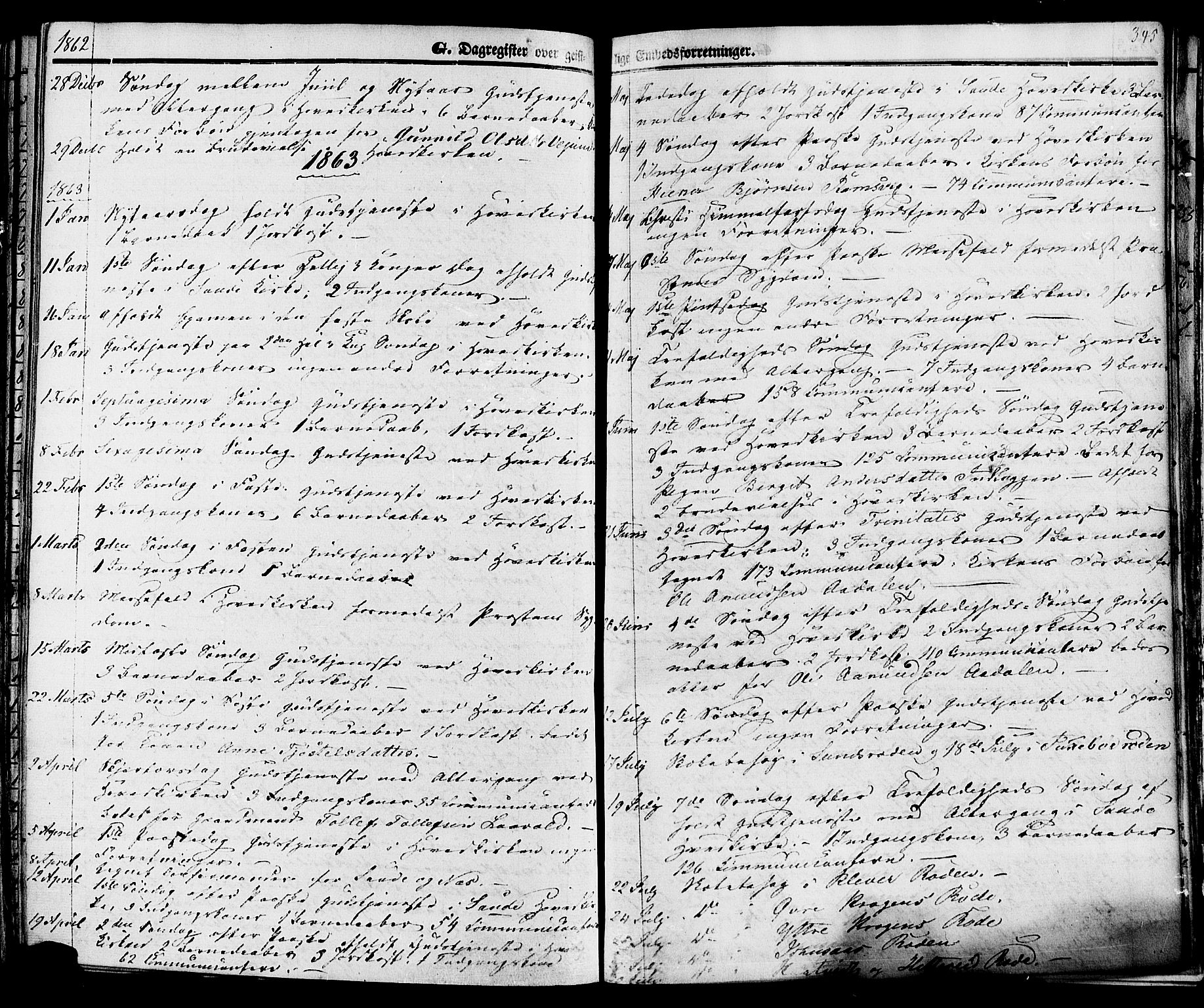 Sauherad kirkebøker, SAKO/A-298/F/Fa/L0007: Parish register (official) no. I 7, 1851-1873, p. 345