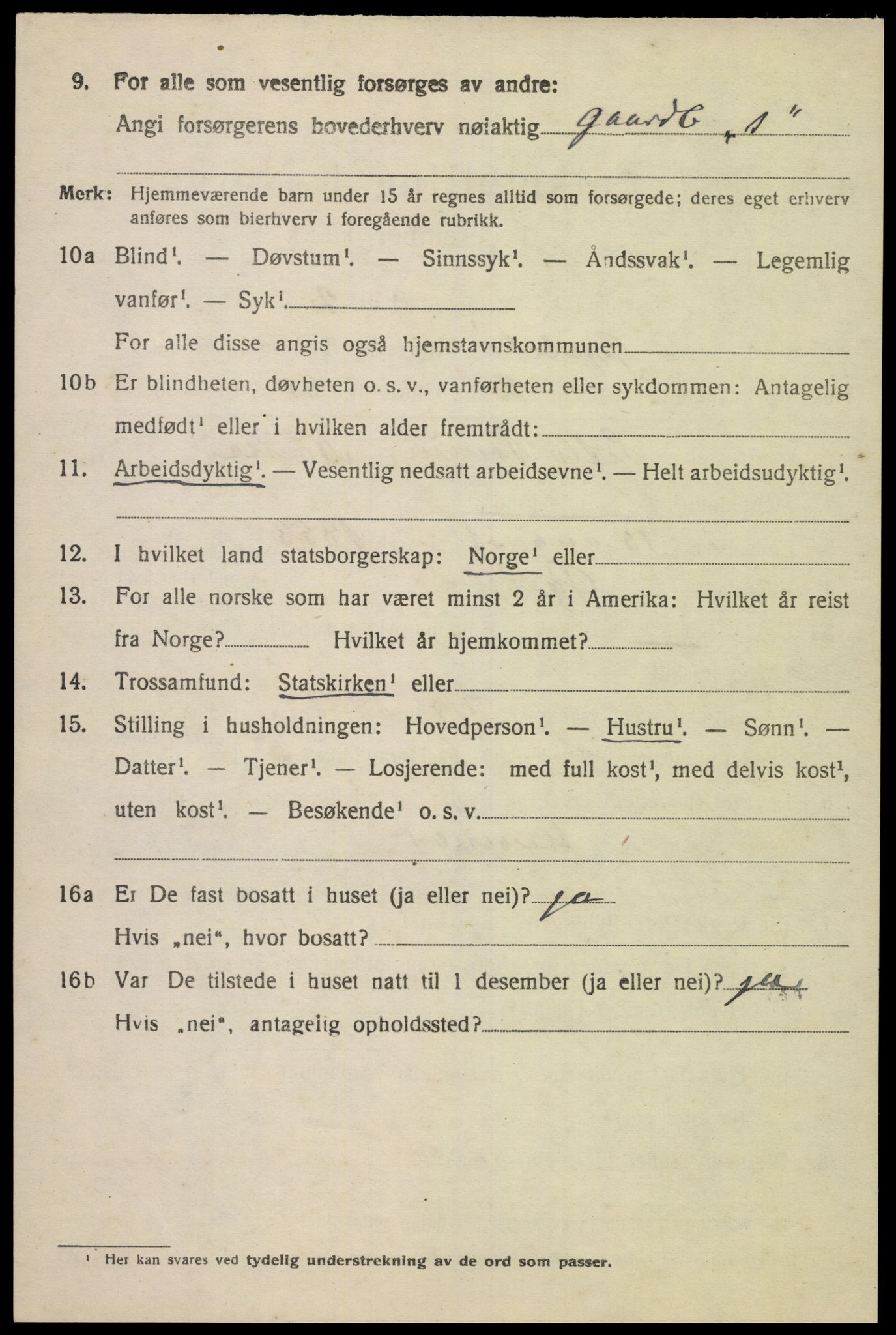 SAK, 1920 census for Øyslebø, 1920, p. 1299