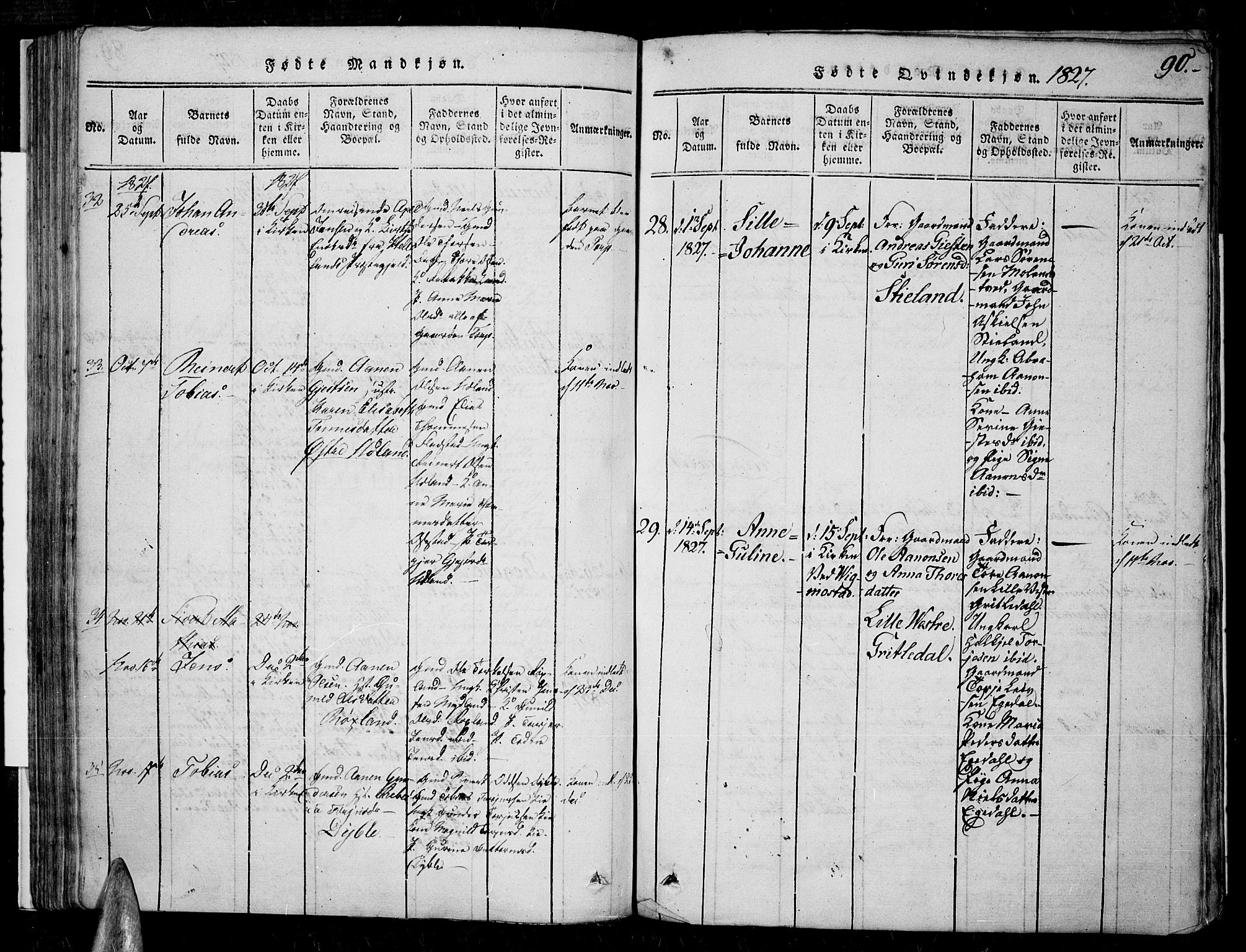 Sør-Audnedal sokneprestkontor, SAK/1111-0039/F/Fa/Fab/L0005: Parish register (official) no. A 5, 1816-1830, p. 90