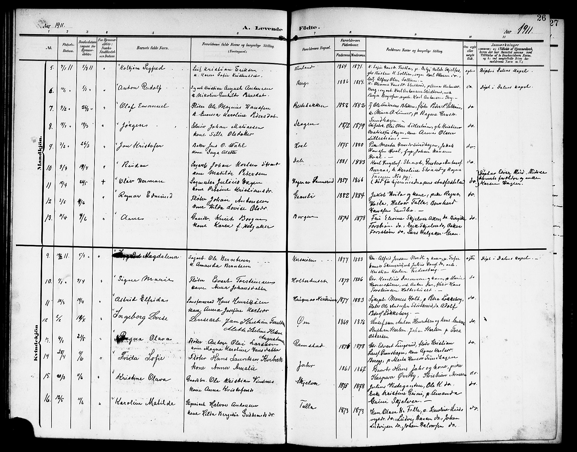 Fet prestekontor Kirkebøker, AV/SAO-A-10370a/G/Ga/L0008: Parish register (copy) no. I 8, 1907-1920, p. 26