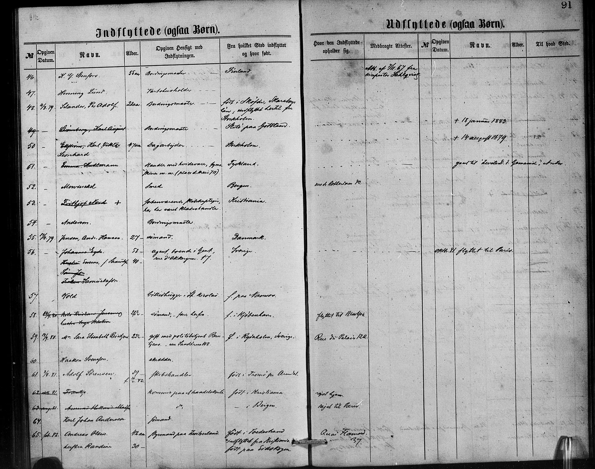 Den norske sjømannsmisjon i utlandet/Antwerpen, SAB/SAB/PA-0105/H/Ha/L0001: Parish register (official) no. A 1, 1865-1887, p. 91