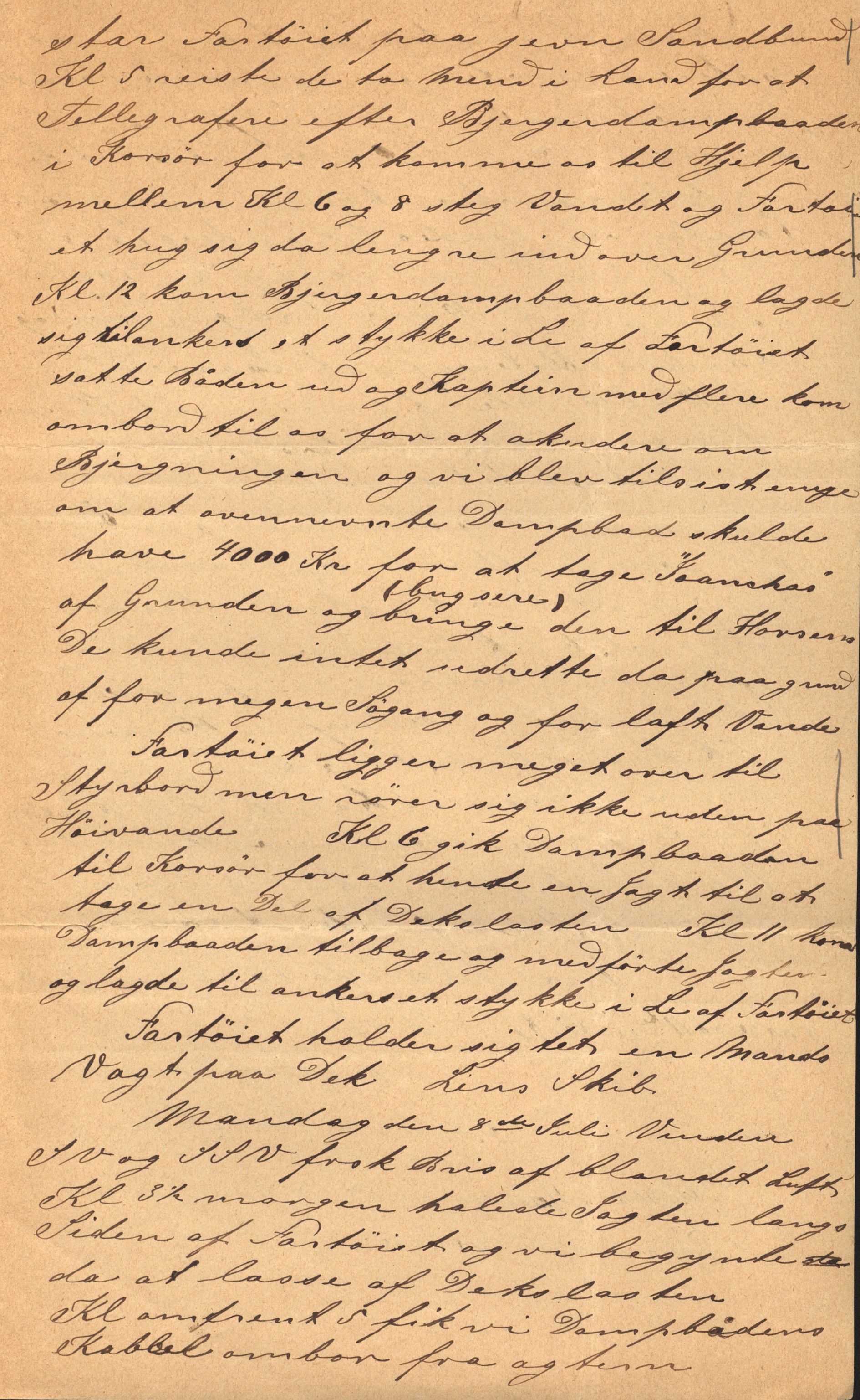 Pa 63 - Østlandske skibsassuranceforening, VEMU/A-1079/G/Ga/L0023/0011: Havaridokumenter / Joanchas, Lympha, Glengarin, Korsvei, Heldine, Sirius, 1889, p. 13