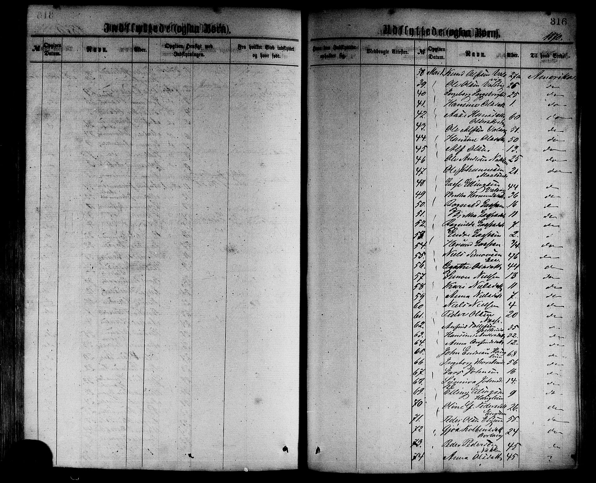 Vik sokneprestembete, AV/SAB-A-81501/H/Haa/Haaa/L0009: Parish register (official) no. A 9, 1866-1877, p. 316