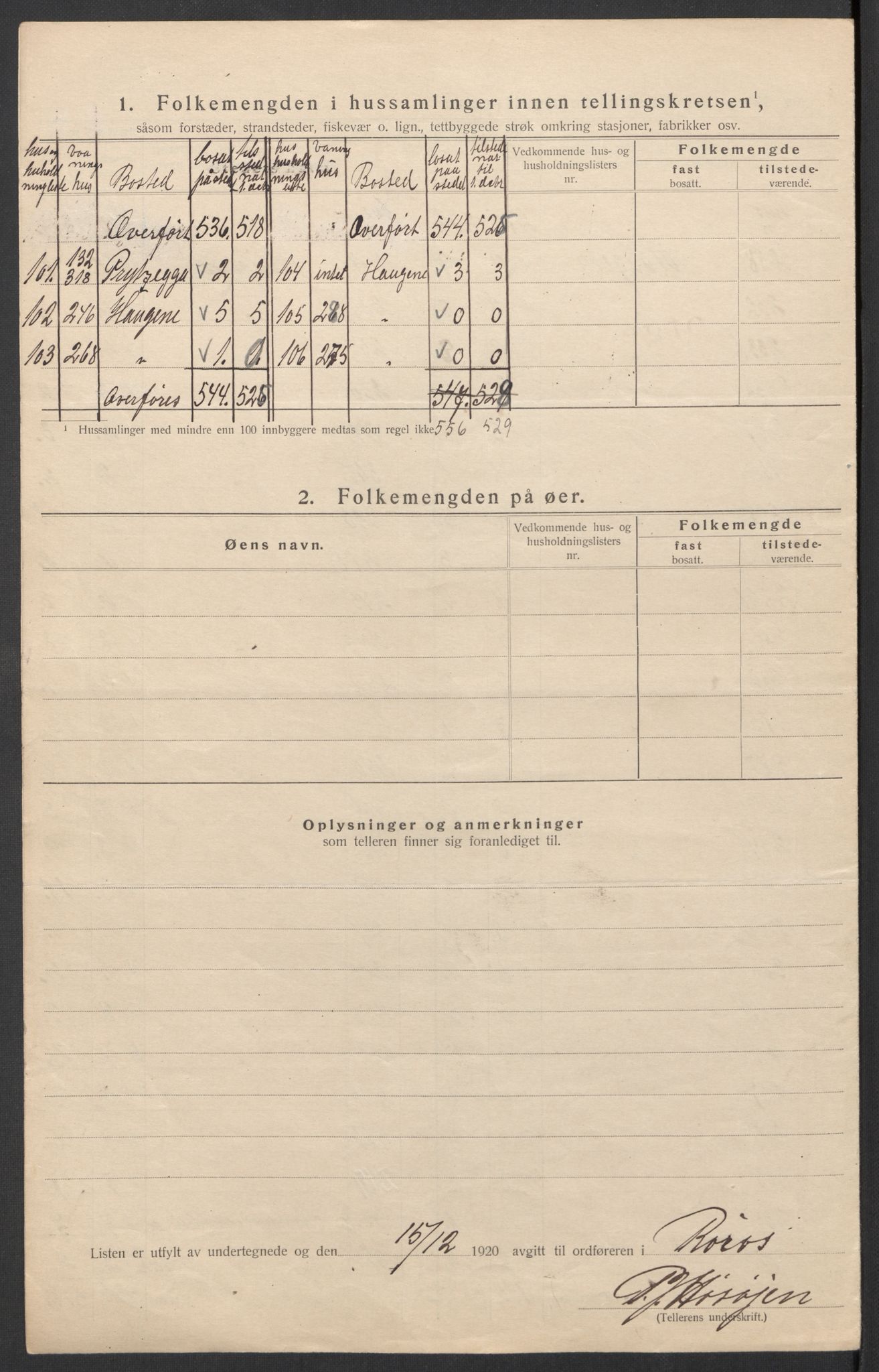 SAT, 1920 census for Røros, 1920, p. 11